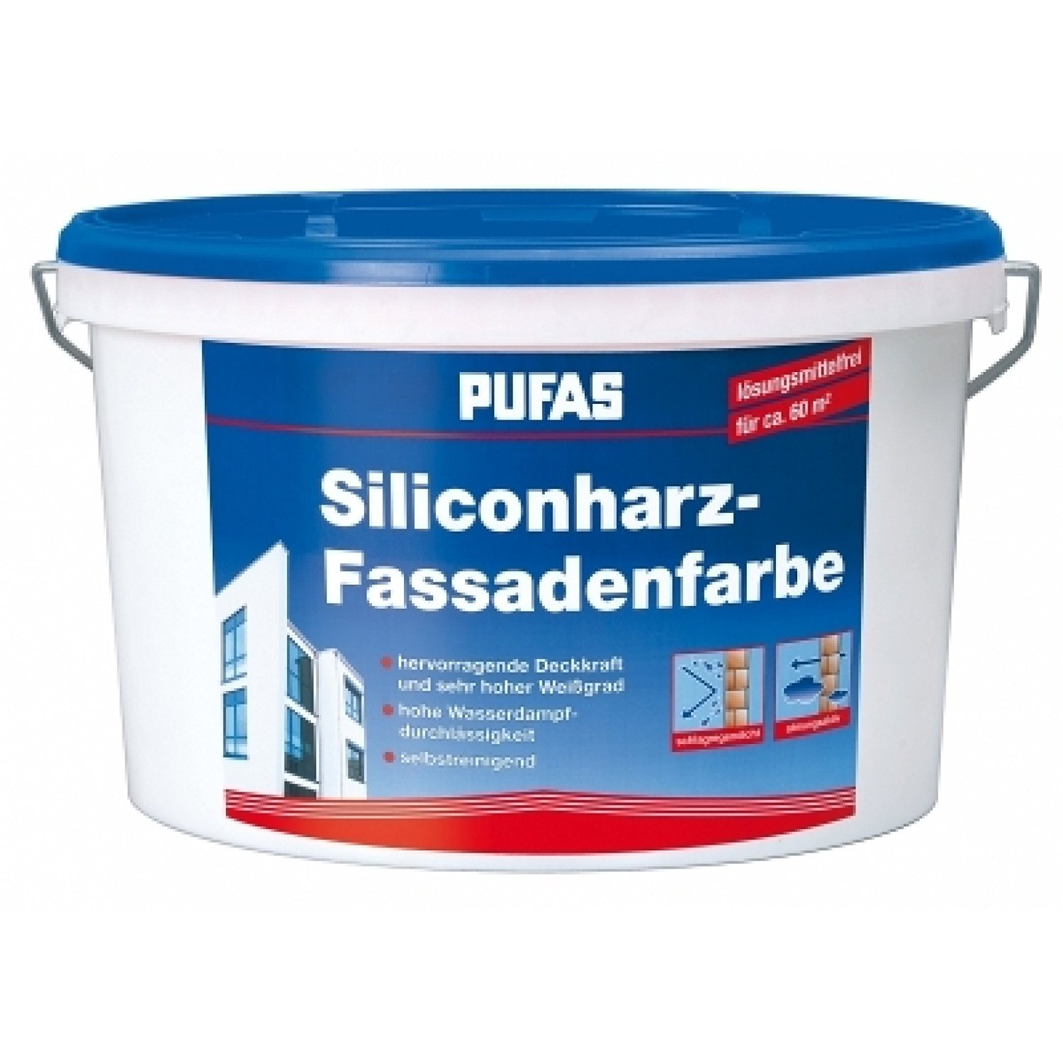 PUFAS Siliconharzfassadenfarbe Extra Weiß 10 l (1er Pack)