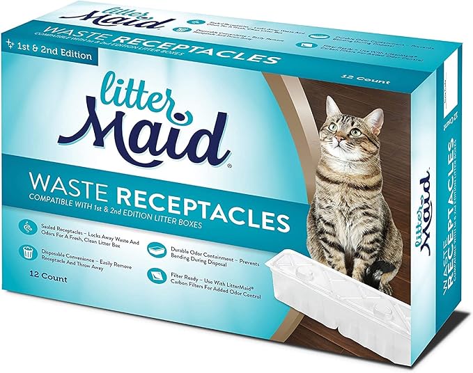 LitterMaid Waste Receptacles, 12 Count, Compatible With 1st and 2nd
