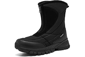 Men's Waterproof Winter Boots with Zipper, Size 11