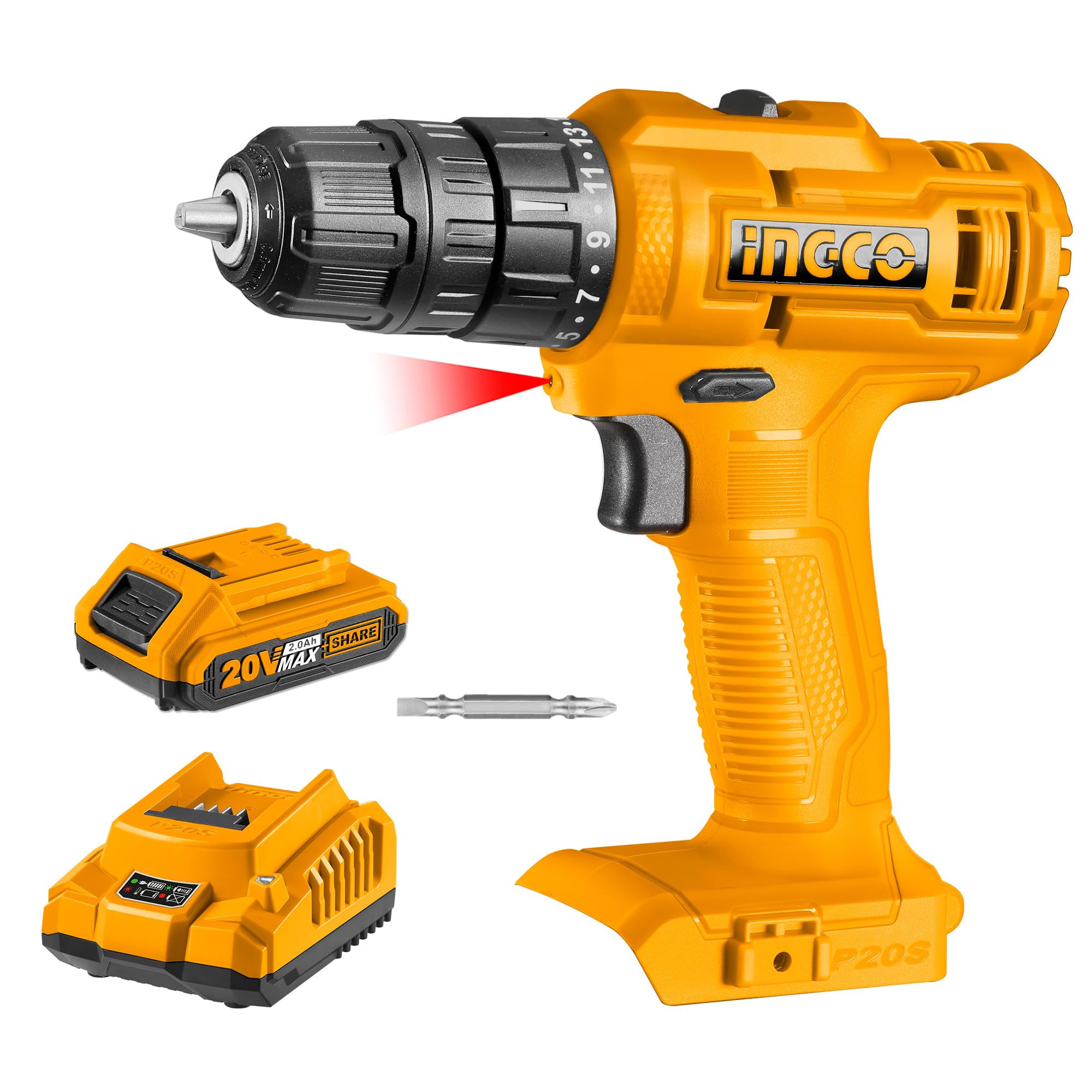 Ingco 20V Cordless Drill, 15+1 Torque, 0.8-10Mm, 2-Speed Gear, Drill Machine, With Battery, Fast Charger And Cr-V Drill Bit - Multicolor (B0CQNZWSFR) Amazon Price History, Amazon Price Tracker