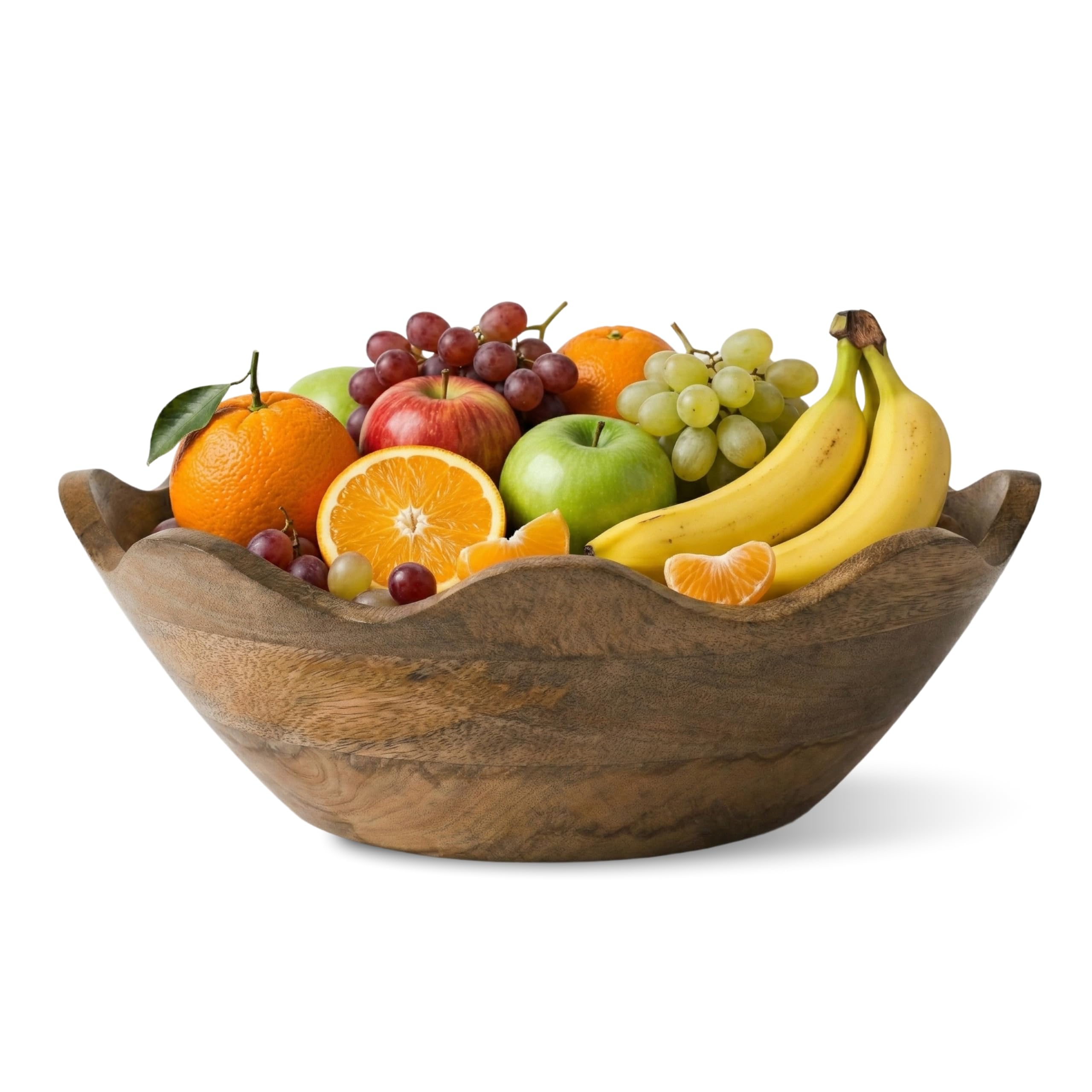 Mela Artisans Mango Wood Scalloped Bowl