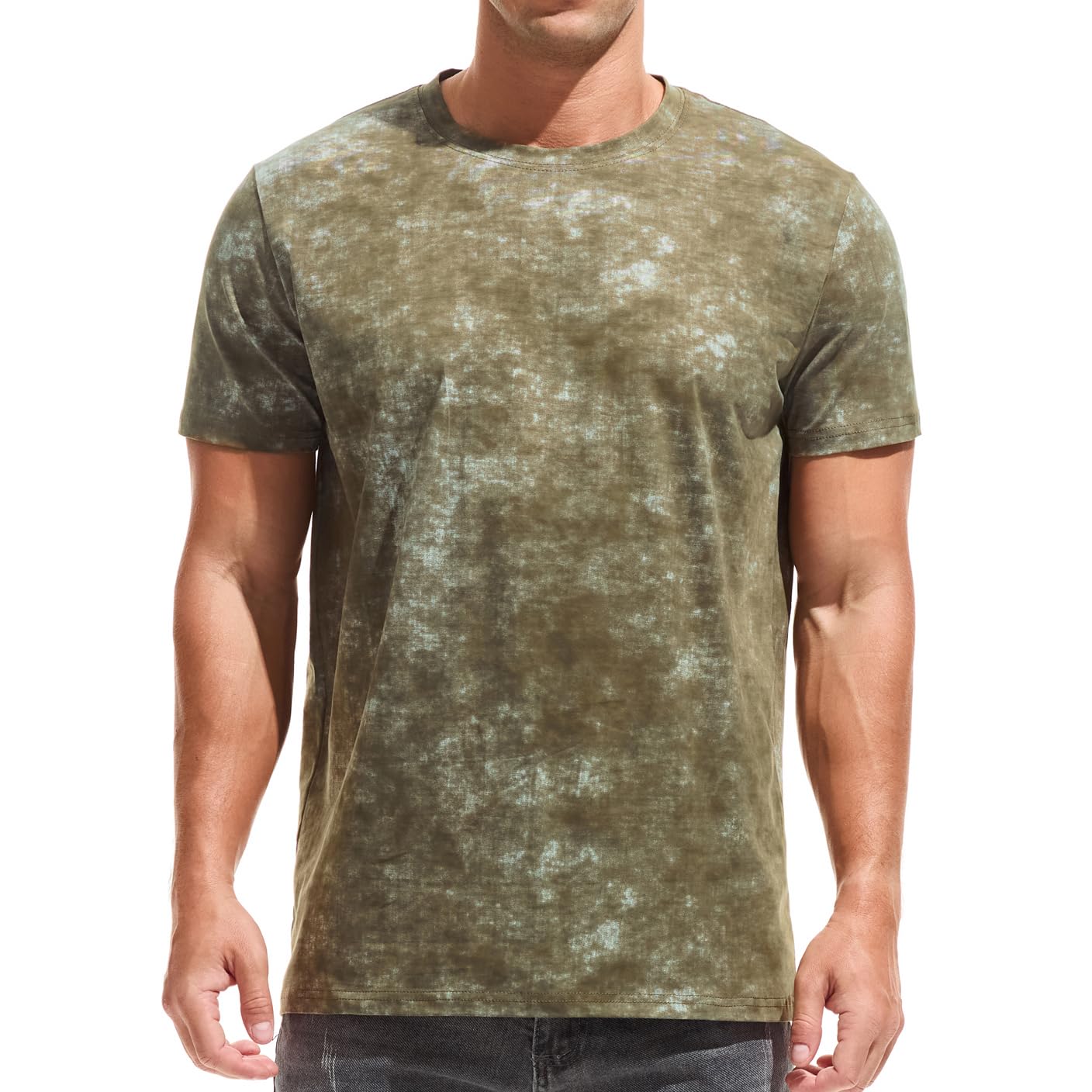 USALL Herren Sommer DruckT-Shirt 95% Baumwolle Casual Atmungsaktives Männer T-Shirt Kurzarm