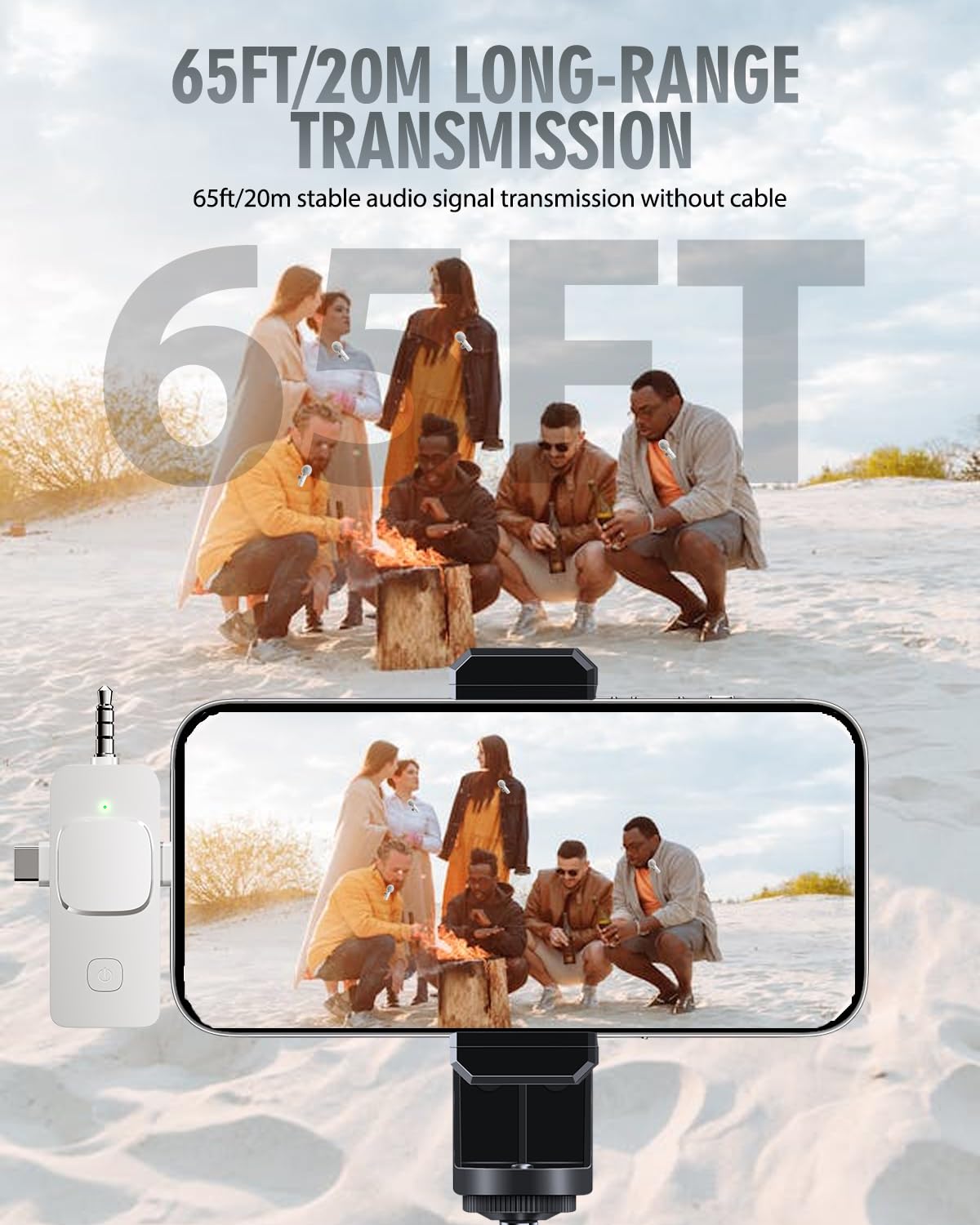 PQRQP 3 in 1 Wireless Lavalier Microphones for iPhone, iPad, Android, Camera, USB-C Microphone, 7-Hour Battery, Mini Microphone with Noise Reduction for Video Recording, Vlog, YouTube, TikTok: PQRQP 3 in 1 Wireless Lavalier Microphones for iPhone, iPad, Android, Camera, USB-C Microphone, 7-Hour Battery, Mini Microphone-Crystal Clear Sound Quality for Recording, YouTube, TikTok (White)