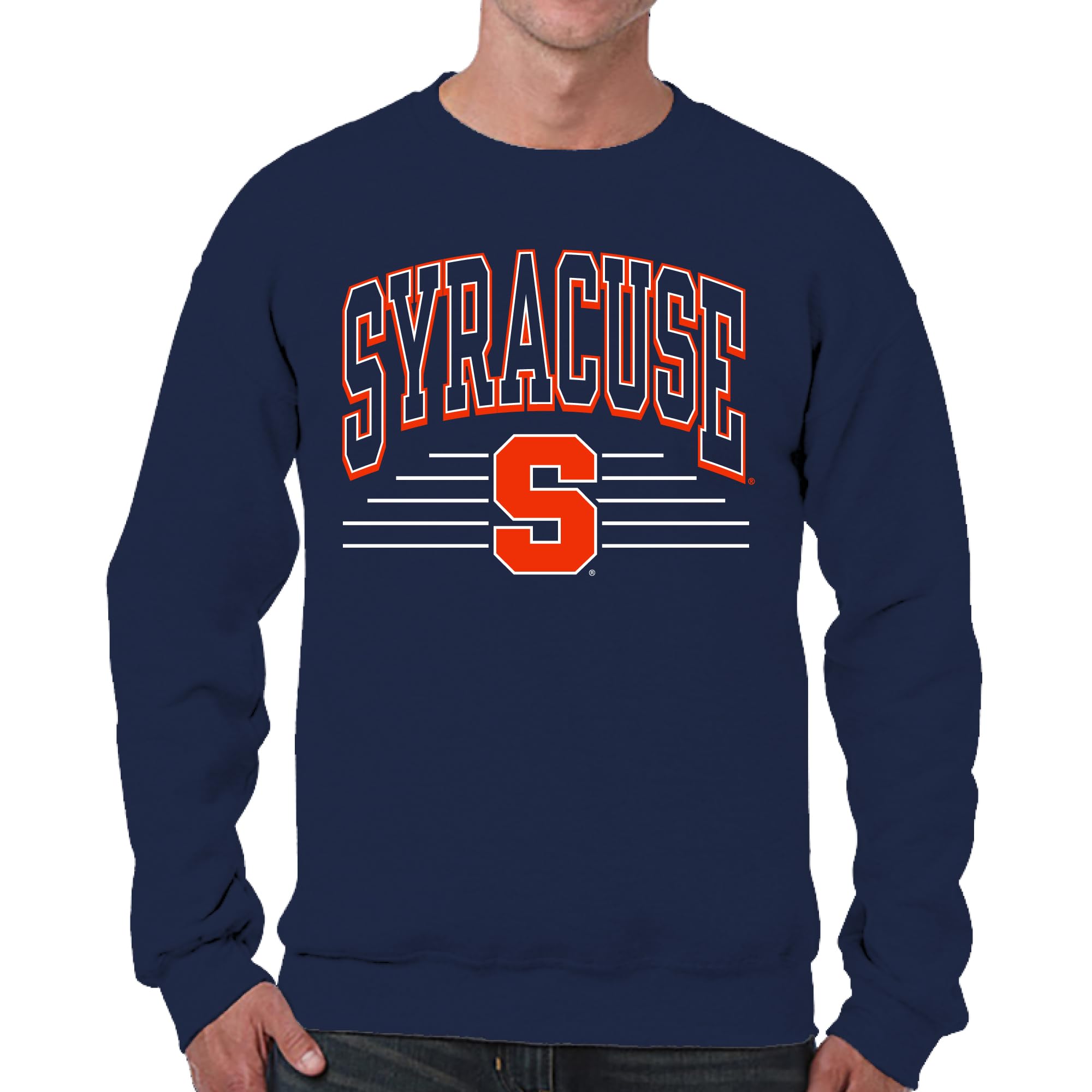 Campus Colors NCAA Adult Unisex Overtime Classics Crewneck Fleece Sweatshirt, Cozy Cotton Poly Blend, Timeless Design, Navy, XL โ image 1