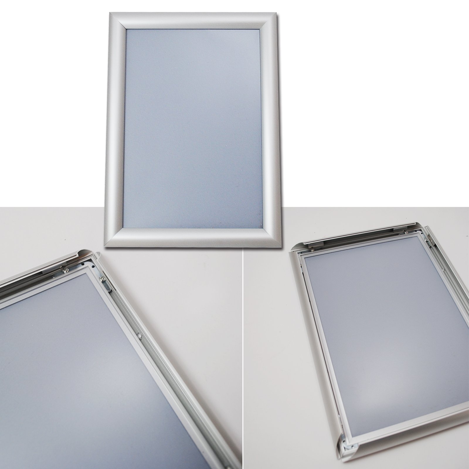 DIN A4 KLAPPRAHMEN Aluminium Plakatrahmen Wechselrahmen Posterrahmen 25mm Profil Ecken auf Gehrung (5)