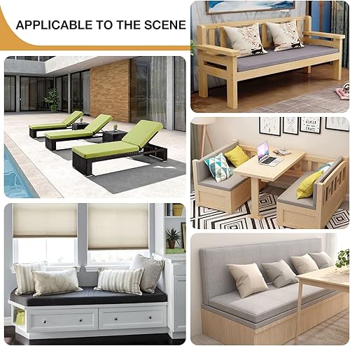 Miniatura 7 de PHUSTJKL Cojín de banco de tamaño personalizado, 30 colores, cojín de asiento de ventana panorámica, espuma gruesa de tapicería de 1.18 pulgadas,