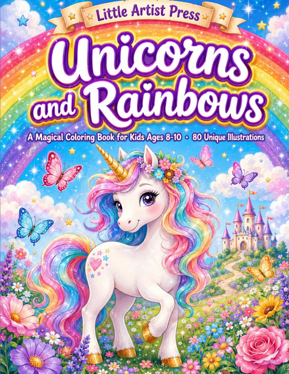 Unicorns and Rainbows: A Dreamy Coloring Adventure for Kids (Little Artists Press)