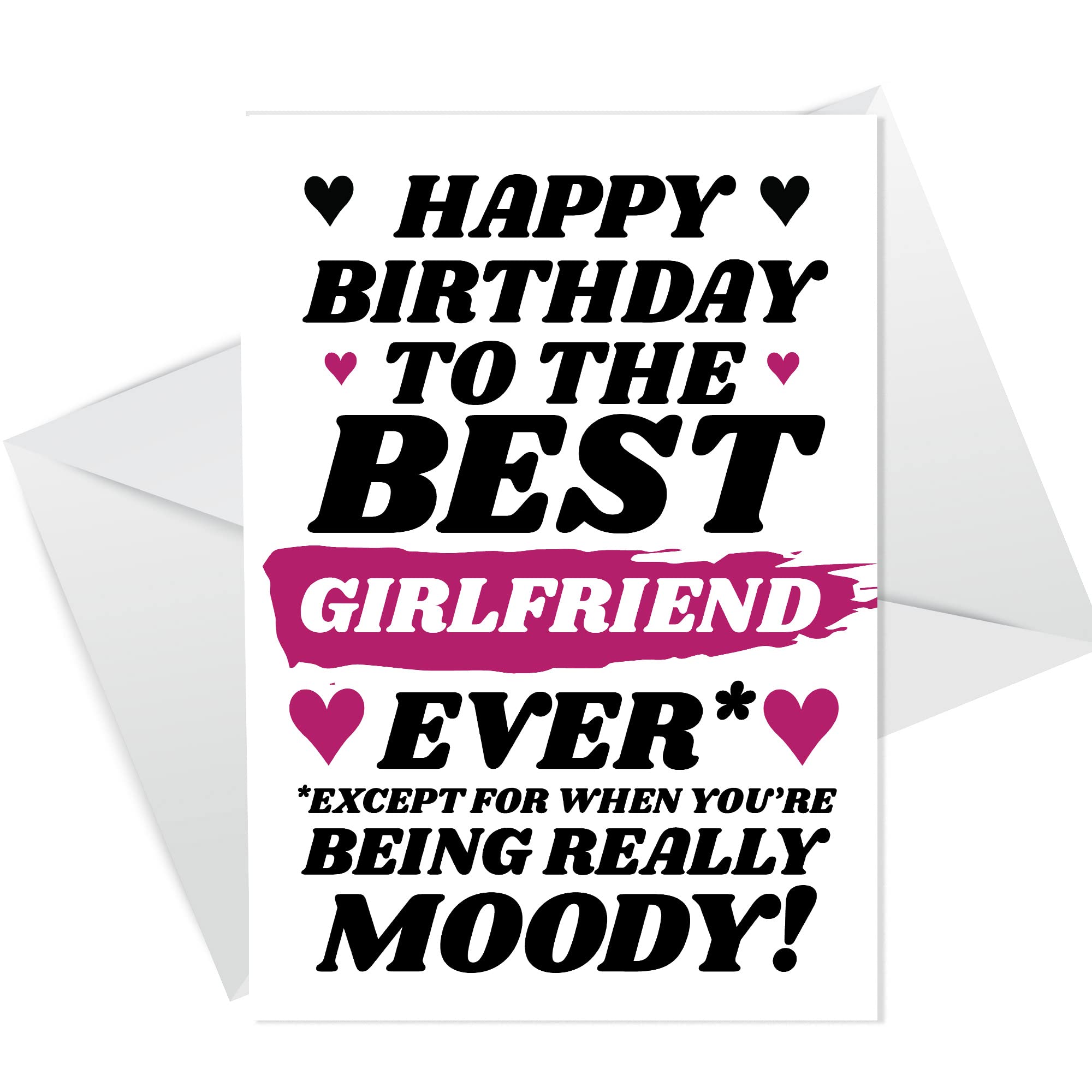 Funny Joke Birthday Card For Best Girlfriend Rude Card For Her Moody Humour