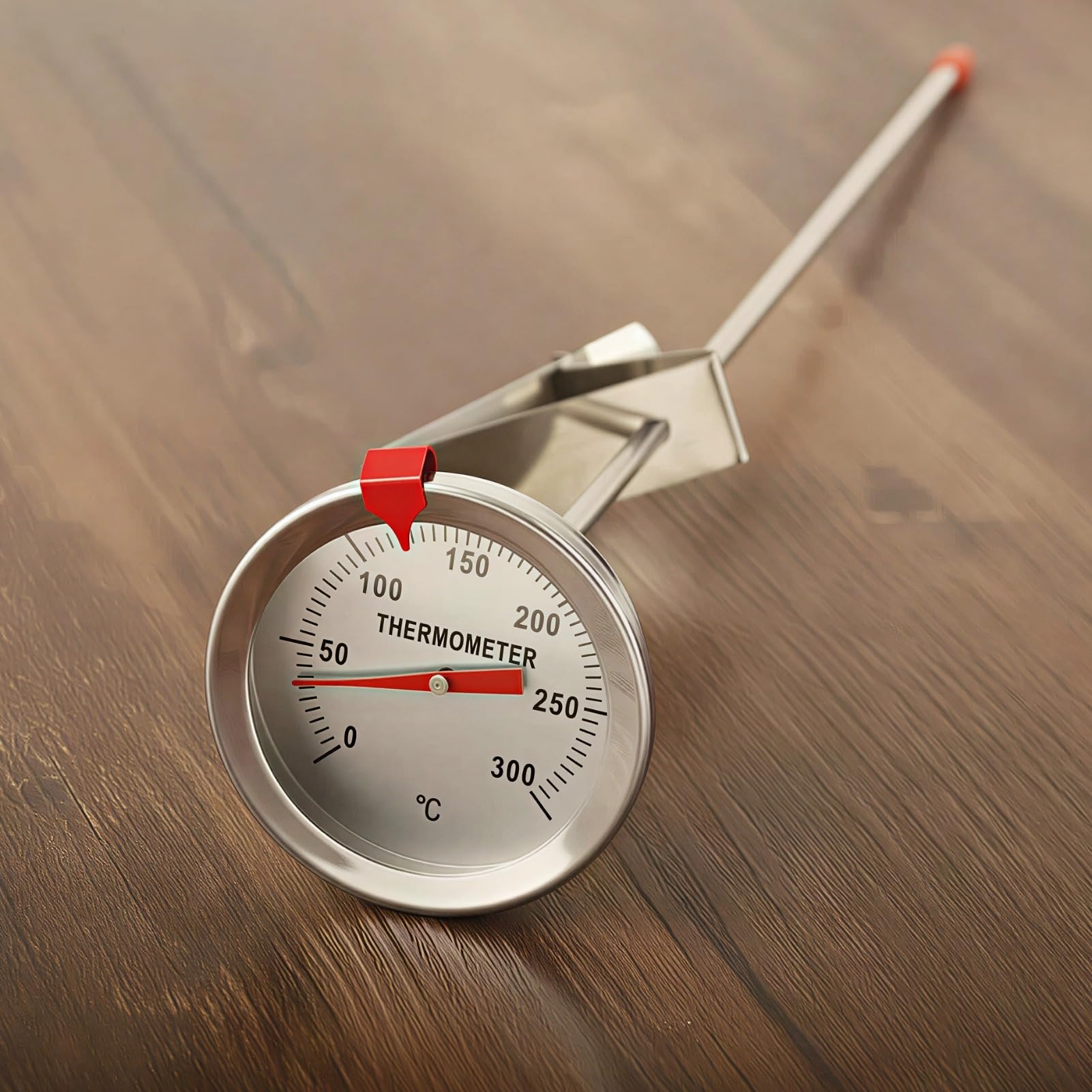 Termómetro para Freír con Dial de 5 cm, Rango 50-300°C, Medir Aceite y Comida Caliente