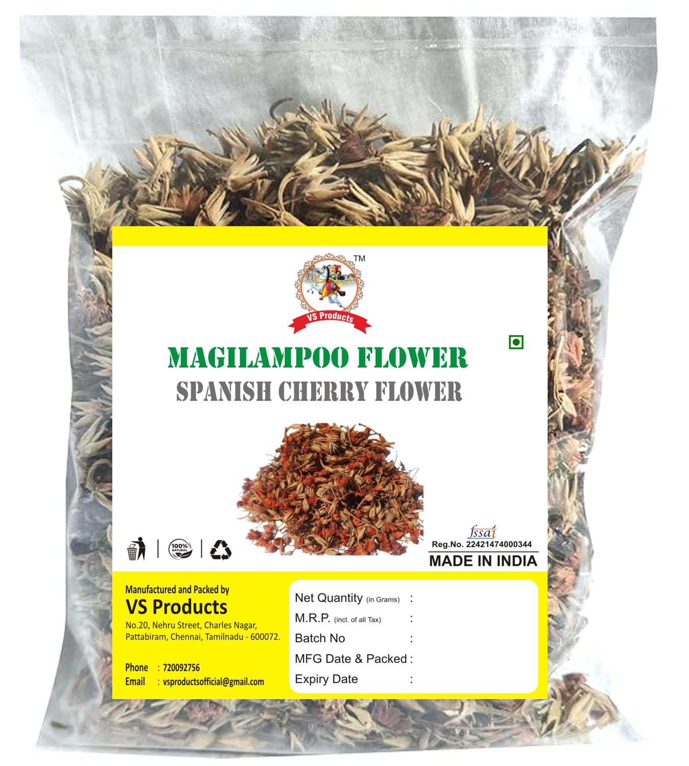 VS Products MagilamPoo Dry Flower, 1000g, Spanish cherry, Mimusops Elengi, Maulsari Dry Flower (pack of 10 x 100g)-image-47