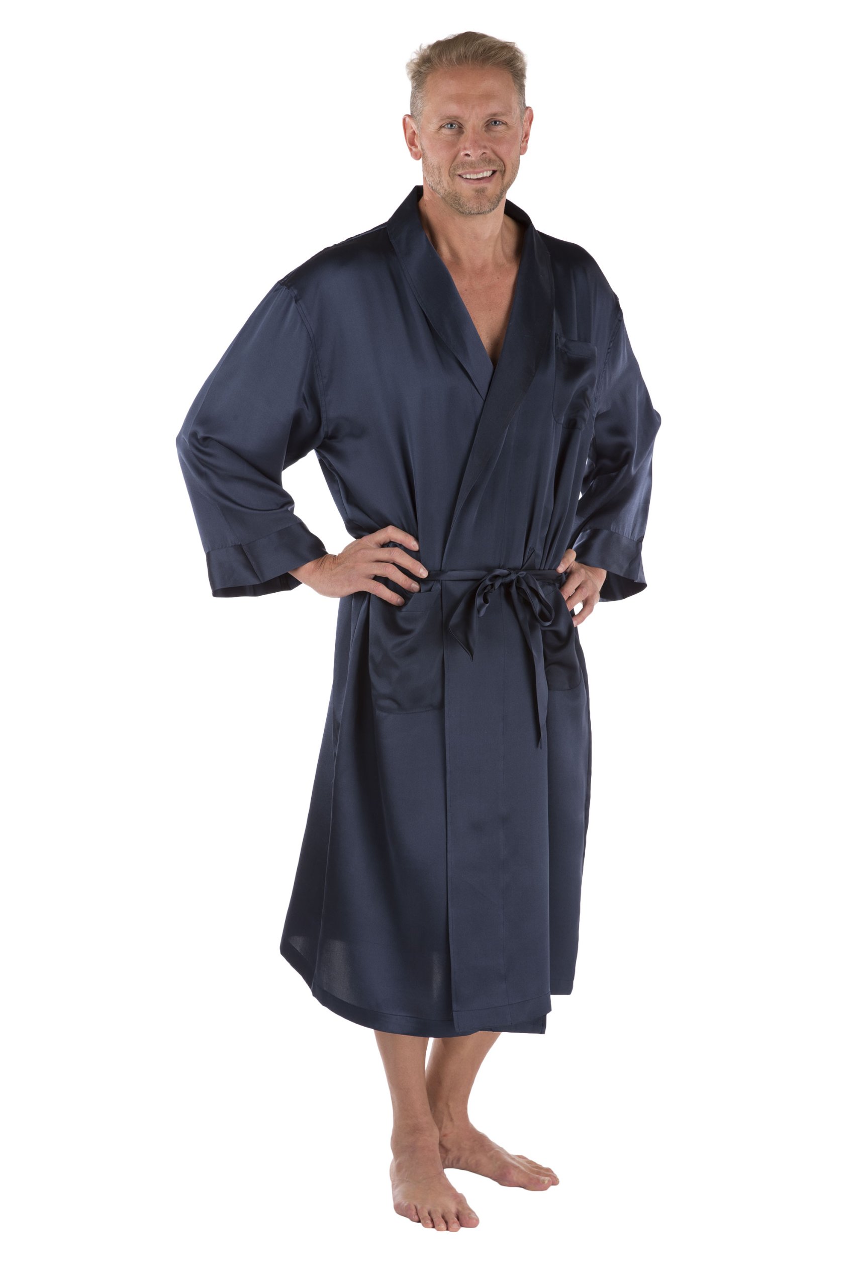 Men's 100% Silk Robe - Luxury Bathrobe for Him (Turin)