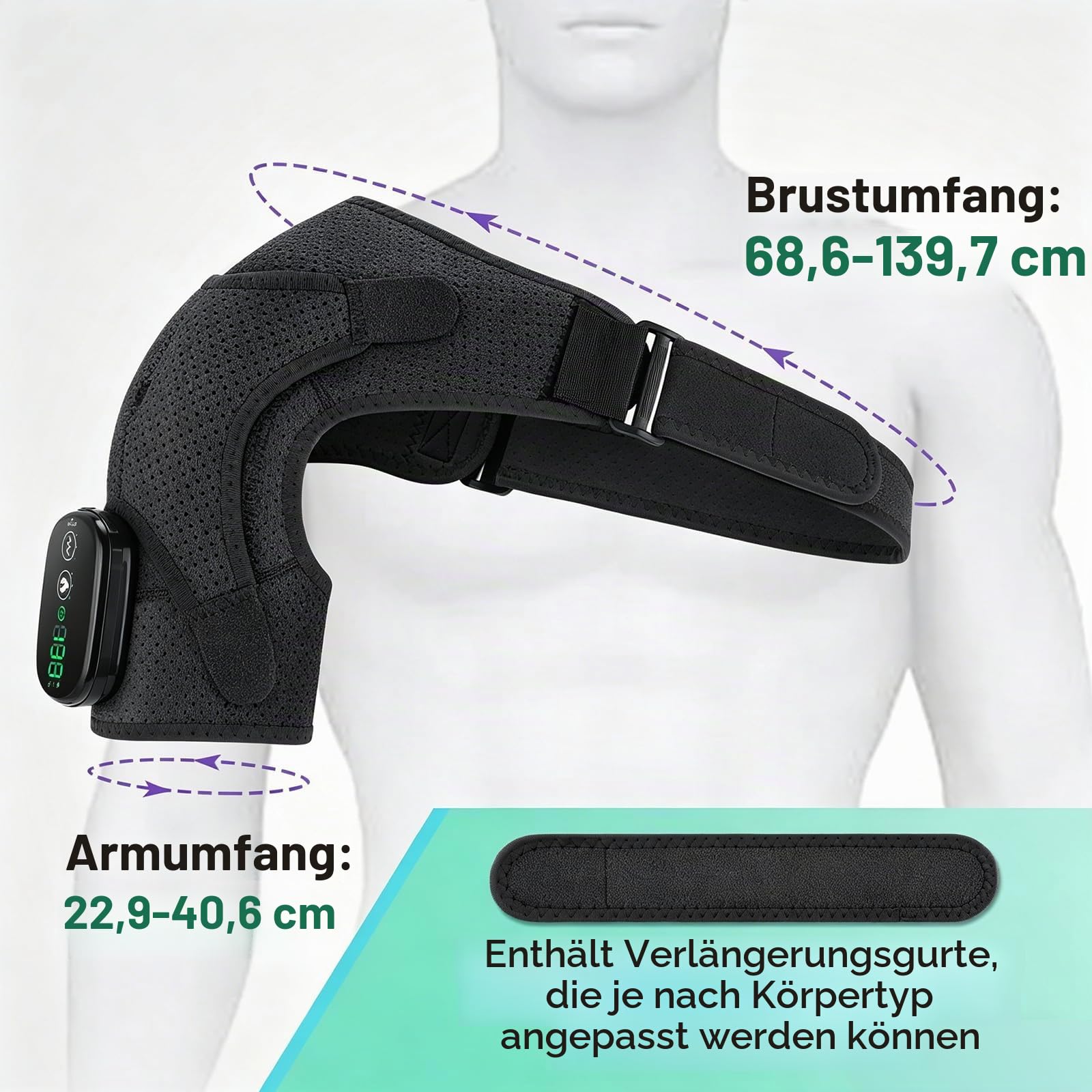 Triple Methode Schultermassagegerät, Schulter Massagegerät | Kabellose Schultermassage Gerät mit Wärme und Vibration, 5000mAh, 3-Gang, Vatertagsgeschenk für Papa Mama für Zuhause, Büro