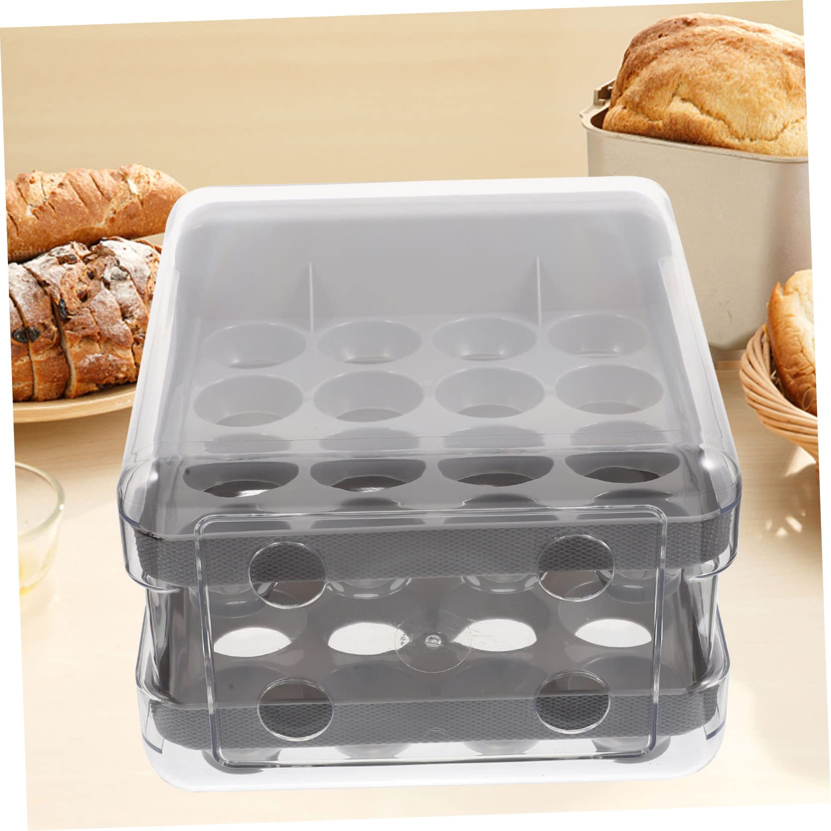 COLLBATH Boîte à Œufs Transparente à Tiroirs Double Couche en Plastique Pp et Pet, Organisateur Réutilisable pour Réfrigérateur, Facile à Déplacer et Garde Œufs Frais la Maison