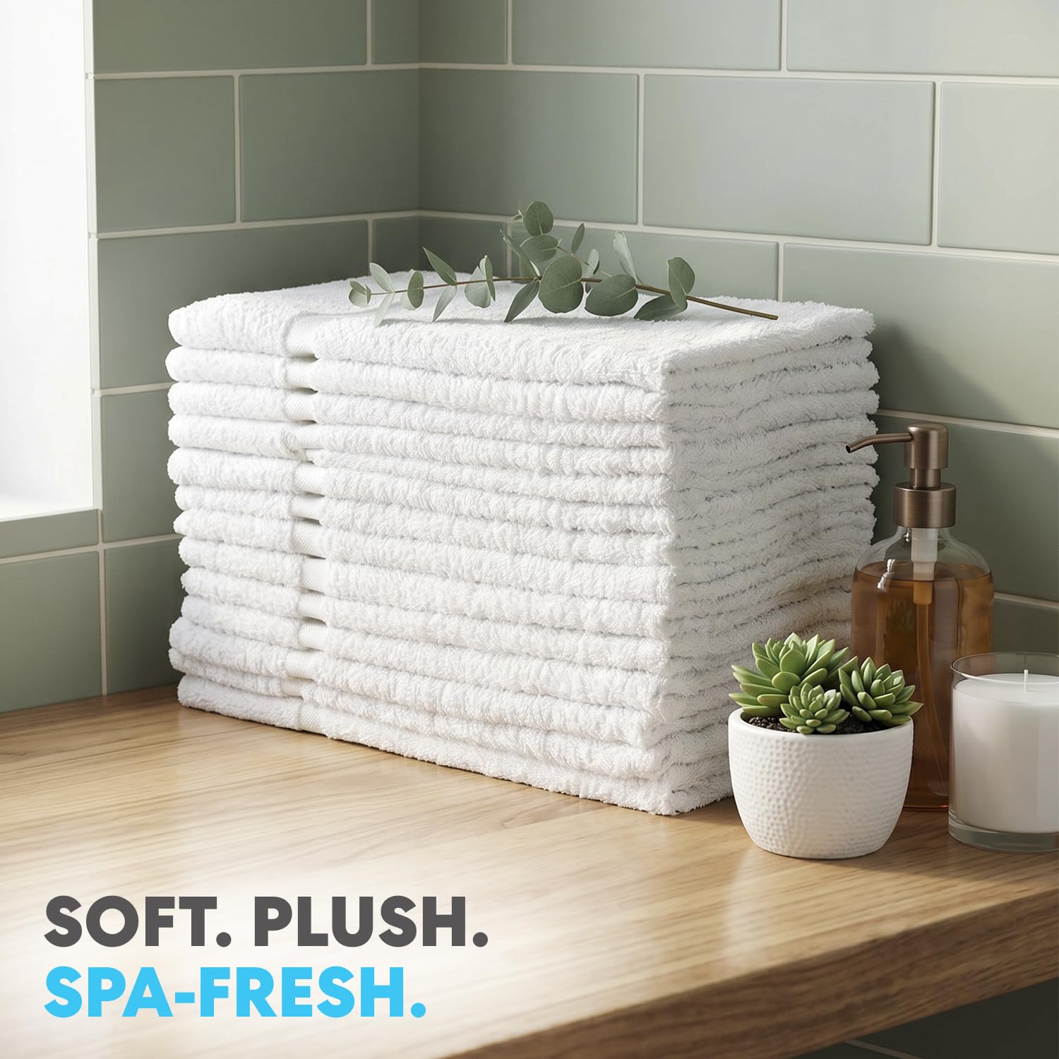 Simpli-Magic Asciugamani in cotone, 40,6 x 68,6 cm, confezione da 12, bianco