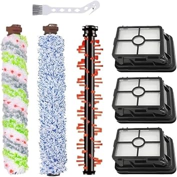 Motor Filter & Main Brush Roll Bar Compatible with Bissell Crosswave 1713 Pet Pro / 2224E / 2582E / 2582N / 1866/1868 / 1934/1926 - Cordless Vacuum Cleaner PartsBlack