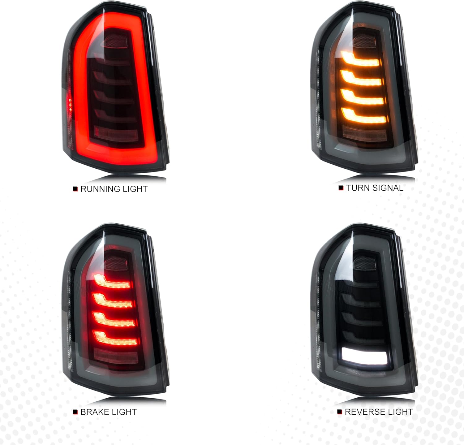 inginuity time LED Tail Lights for Chrysler 300 300C 2011-2014 Start-up Animation Sequential Turn Signal Rear Lamps Accessory Assembly