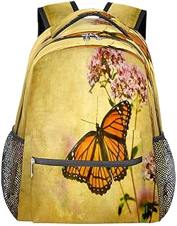 Mochilas para adolescentes meninas meninos vintage borboleta flor mochila de viagem para mulheres homens bolsas de livros mochilas universitárias para escola, trabalho laptop mochilas resistentes à água mochila para caminhadas, Multicor, Medium