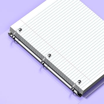 100 Sheets Loose Leaf Paper College Ruled, 8x10.5 White Notebook Paper