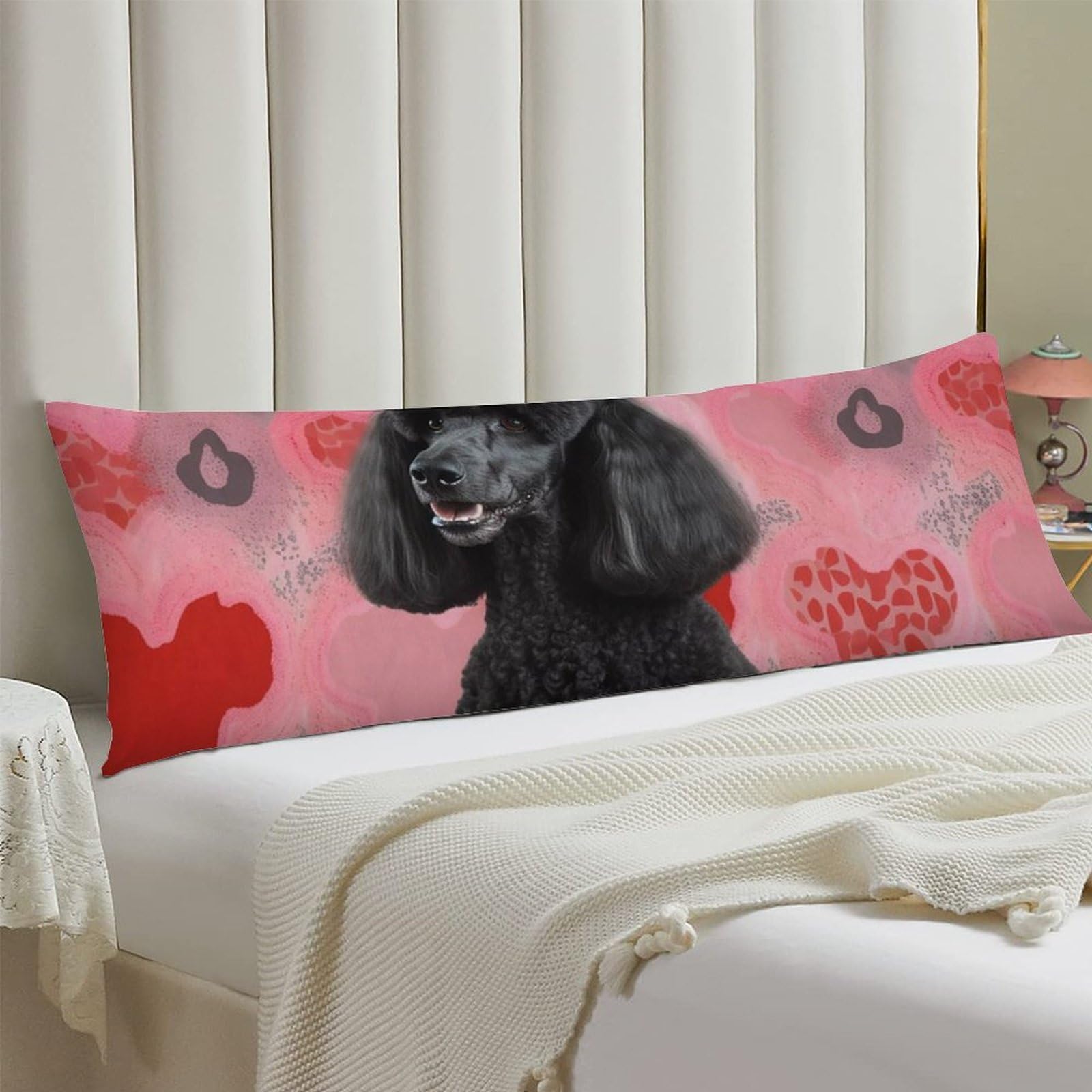 Body Pillow Cover 20x54 Long Pillow Case with Invisible Zipper Breathable Microfiber Poodles Dogs Pillowcase Soft Cozy Protector for Bedroom Couch Sofa Bed Home Decor All Seasons