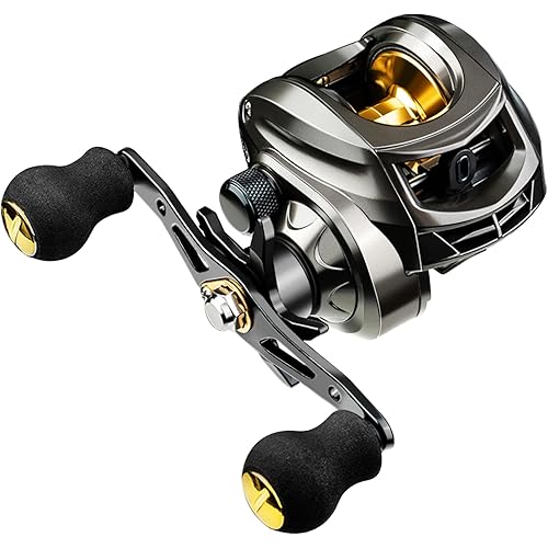 Baitcasting Reel, Fishing Reel, Magnet Braking System, 17.6 LB Max Drag, 7.2:1 and 6.3:1 Gear Ratio
