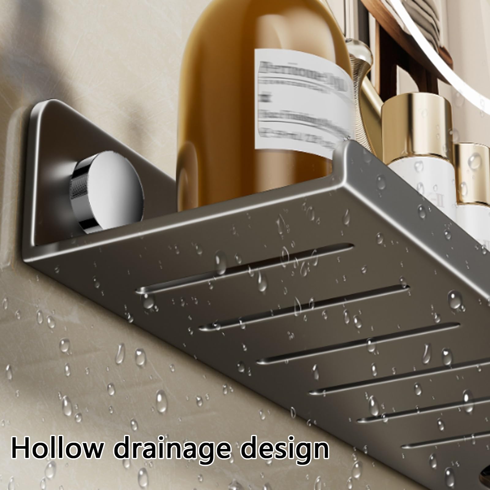 Mensola Portaoggetti A Ventosa per Lavandino Del Bagno, Ripiano Sopra Il Rubinetto, Struttura Stabile e Resistente, Design Traforato, Installazione Senza Fori(Large)