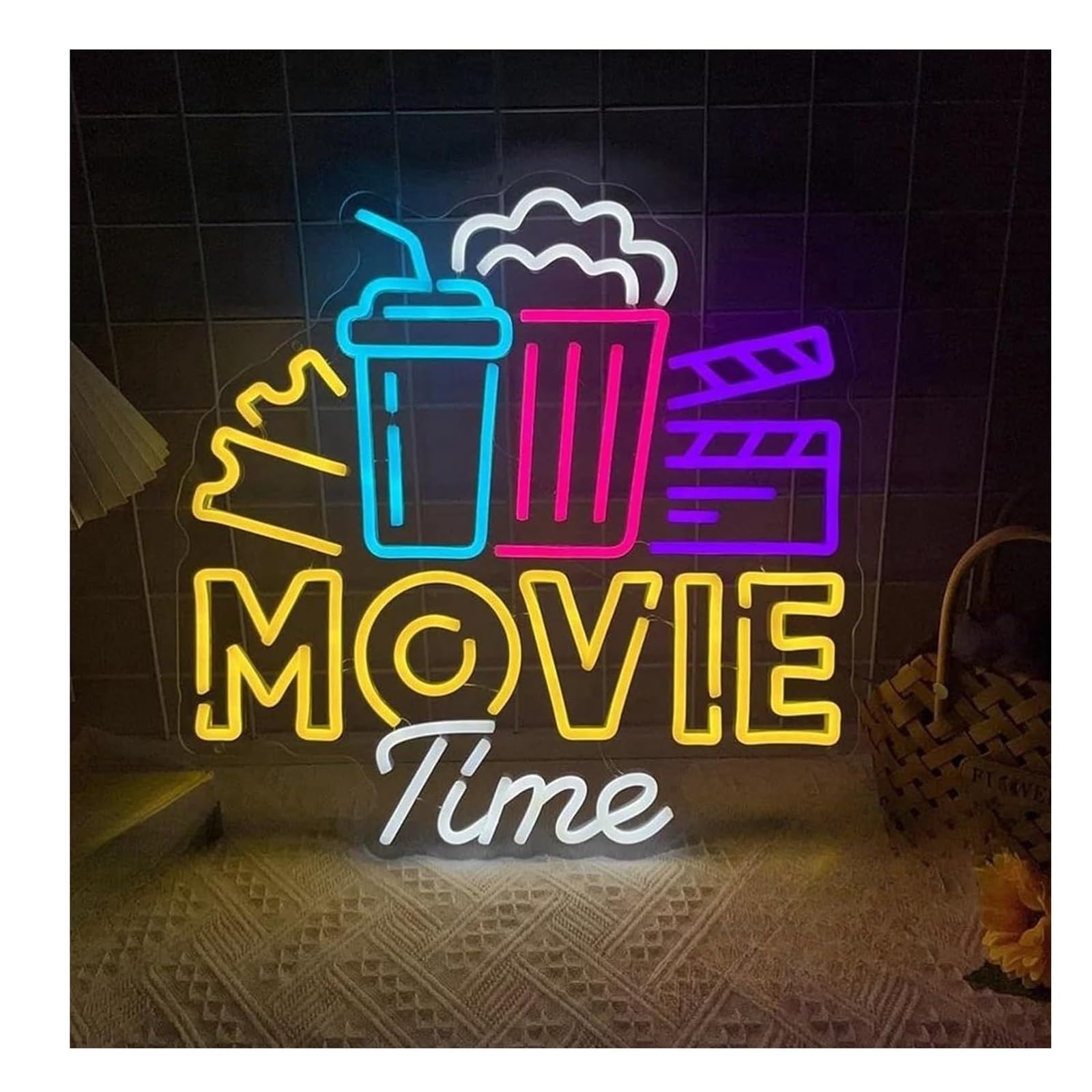 Zynther Neon lamp for neon Sign Lights for Movie, Art Wall Decoration, Panel(45cmx45cm)