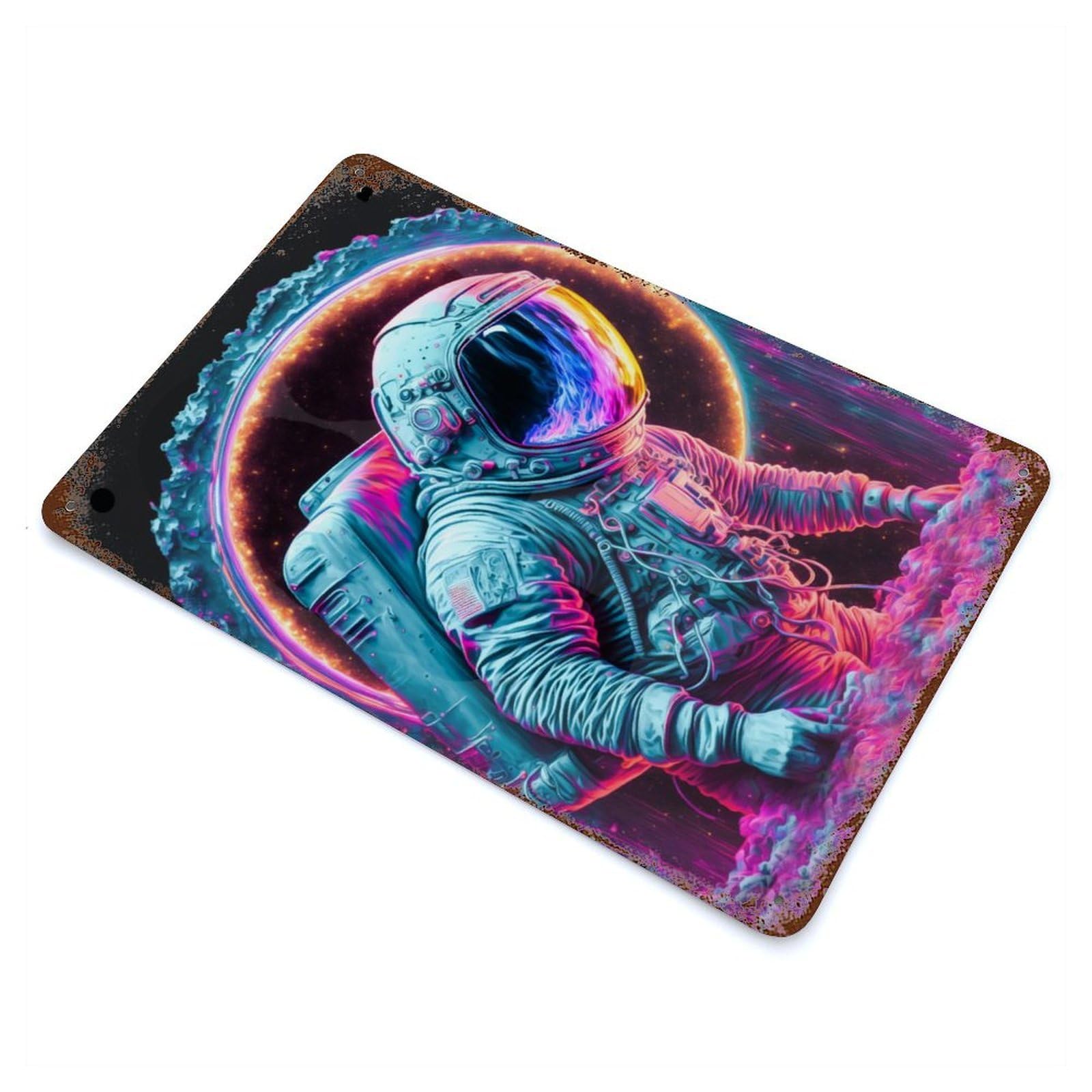 Astro Rust Effect Tin Sign 11.8"x7.9", Novelty Wall Decor for Garage, Pub Or Kitchen