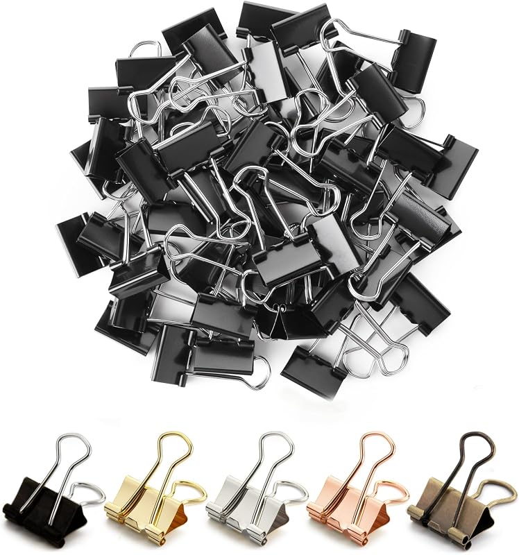 Mr. Pen- Clips para carpetas pequeños, 50 piezas, 0,75 pulgadas, tamaño pequeño | Clips de papel para carpetas de metal negro, abrazaderas de papel para suministros de oficina, hogar, escuela, negocios, organización de documentos