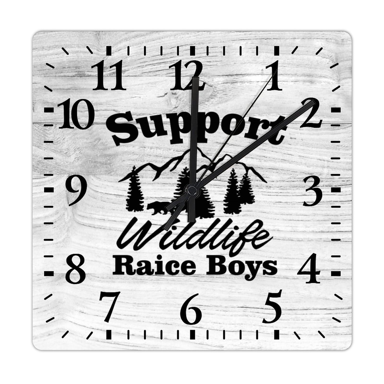 Horloge murale cuisine et bureau carrée en bois avec citations motivantes pour ados