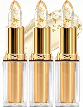 Lipstick For Older Women, Signature Lipstick, PH Lipsticks Colour Changing, Transparent Colour Changing Lipsticks with Gold Foil, Deep Nourishment, Long-Lasting 24 Hours Hydration 3PCS