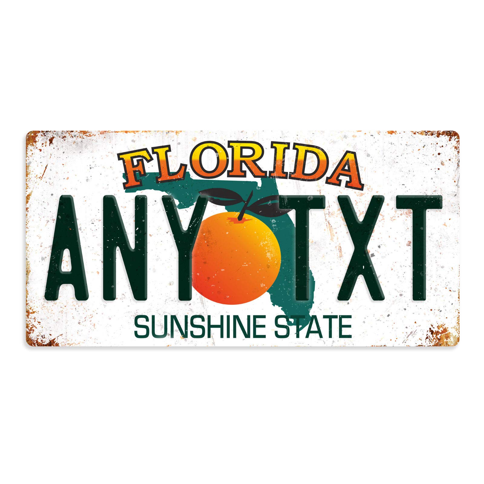 Toasted Merch Florida Personalised American Number Plates - Custom – Sticky Pads | Printed Metal Wall Sign Plaque Printed Metal Wall Sign Plaque Show Plate