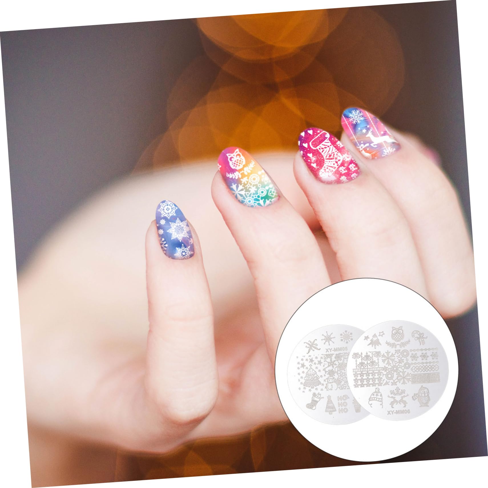 Healeved 3 Set Di Stamping Per Nail Art Natalizio Stamper Per Nail Art Piastre Per Stamping Per Manicure Modelli Per Stamping 10 Pezzi * 3