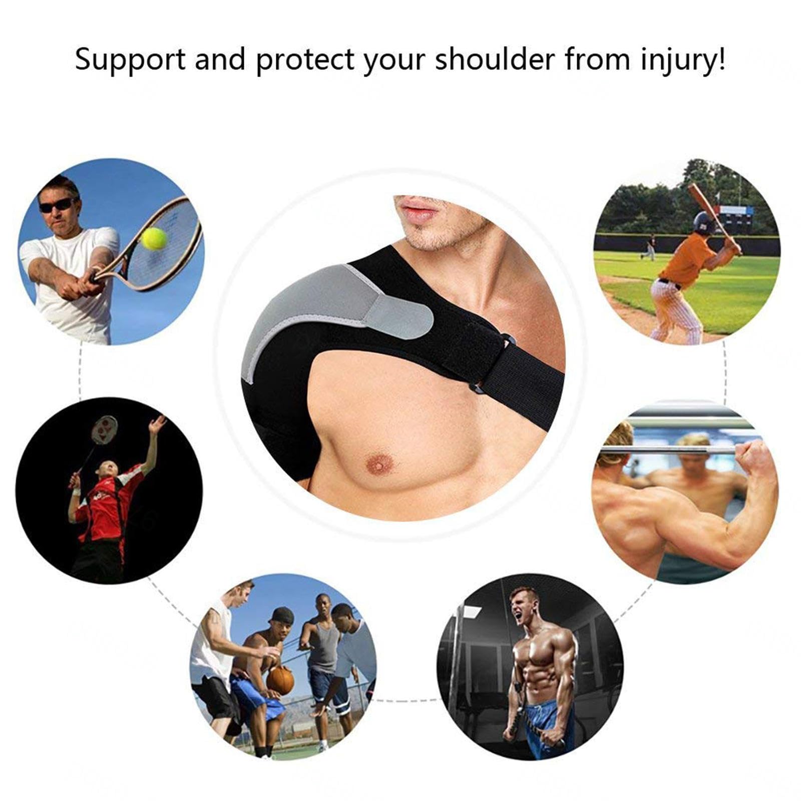 Supporto Per Spalla Regolabile In Neoprene - Tutore Per Cuffia Dei Rotatori Con Cuscinetto A Pressione - Uomo E Donna, Destra E Sinistra