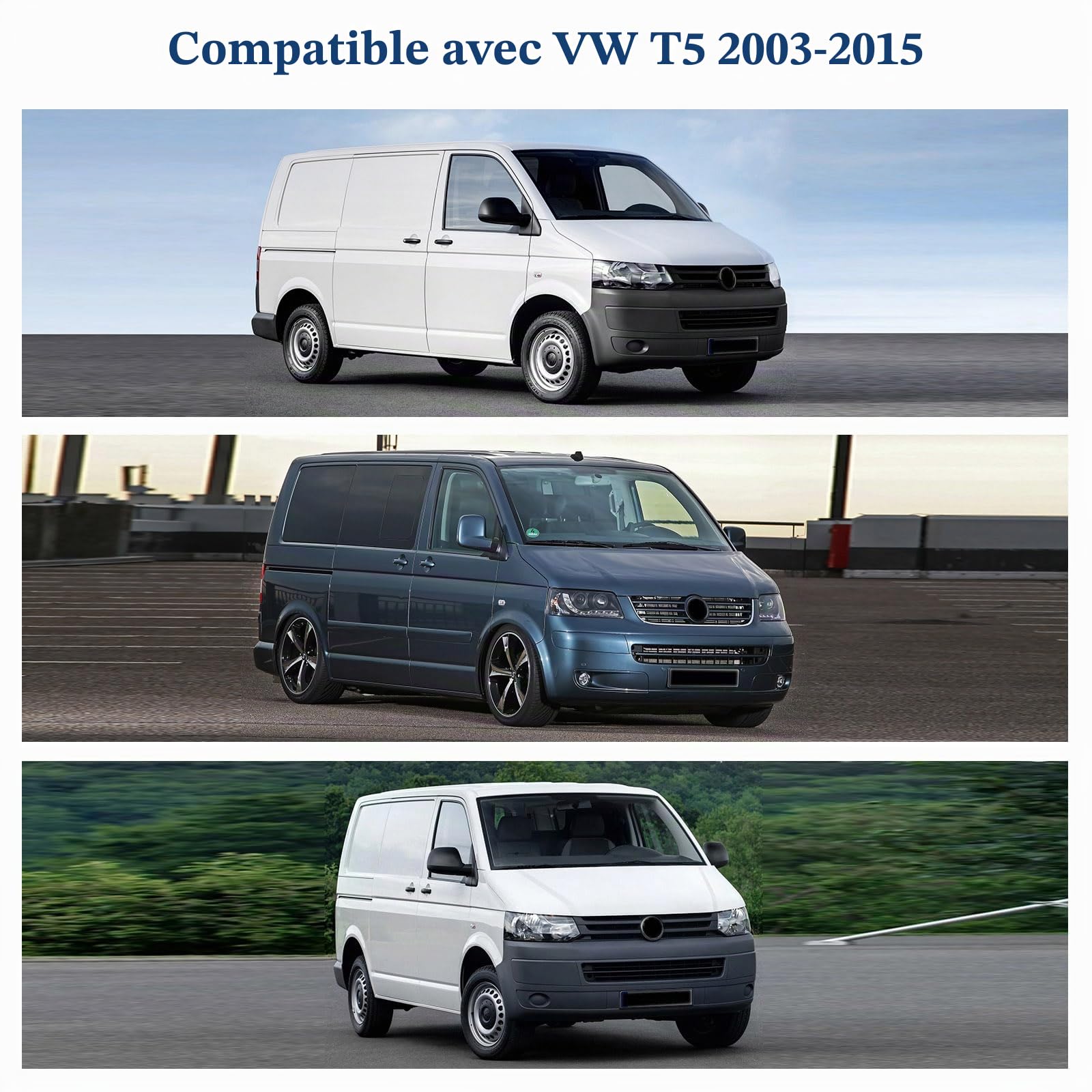 Couverture de pare-brise pour VW T5 Transporter - Protection contre les UV/glace/gel/pluie/poussière/feuilles tombées - Protection solaire pour pare-brise avant de voiture - Couverture de pare-brise