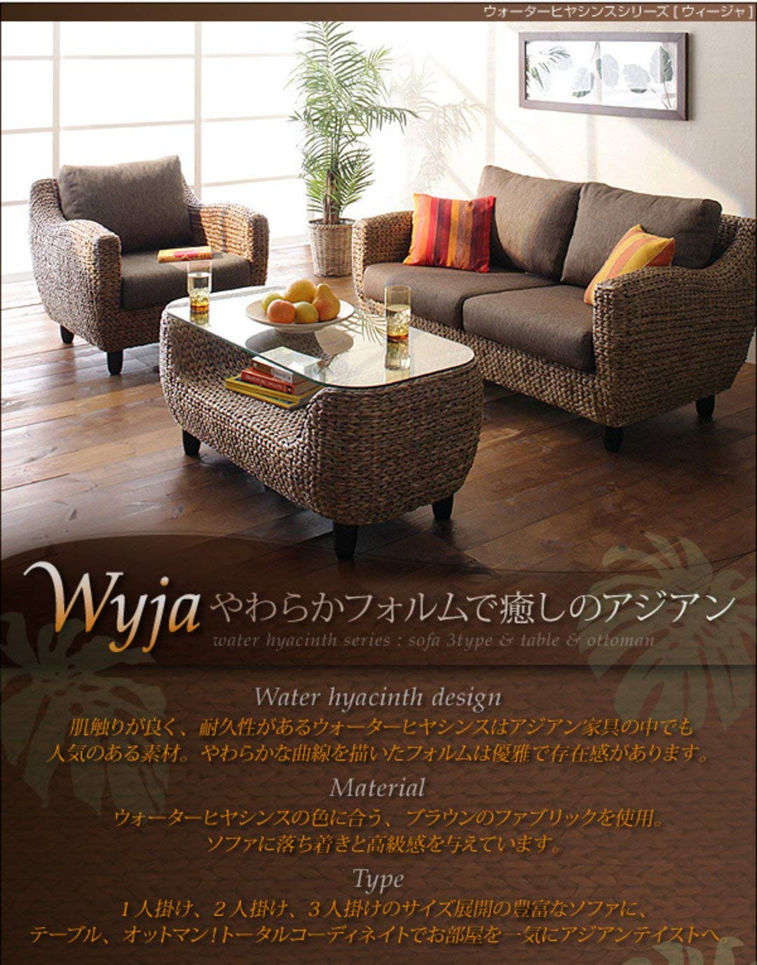 Amazon.co.jp: ウォーターヒヤシンス センターテーブル ／ ガラス