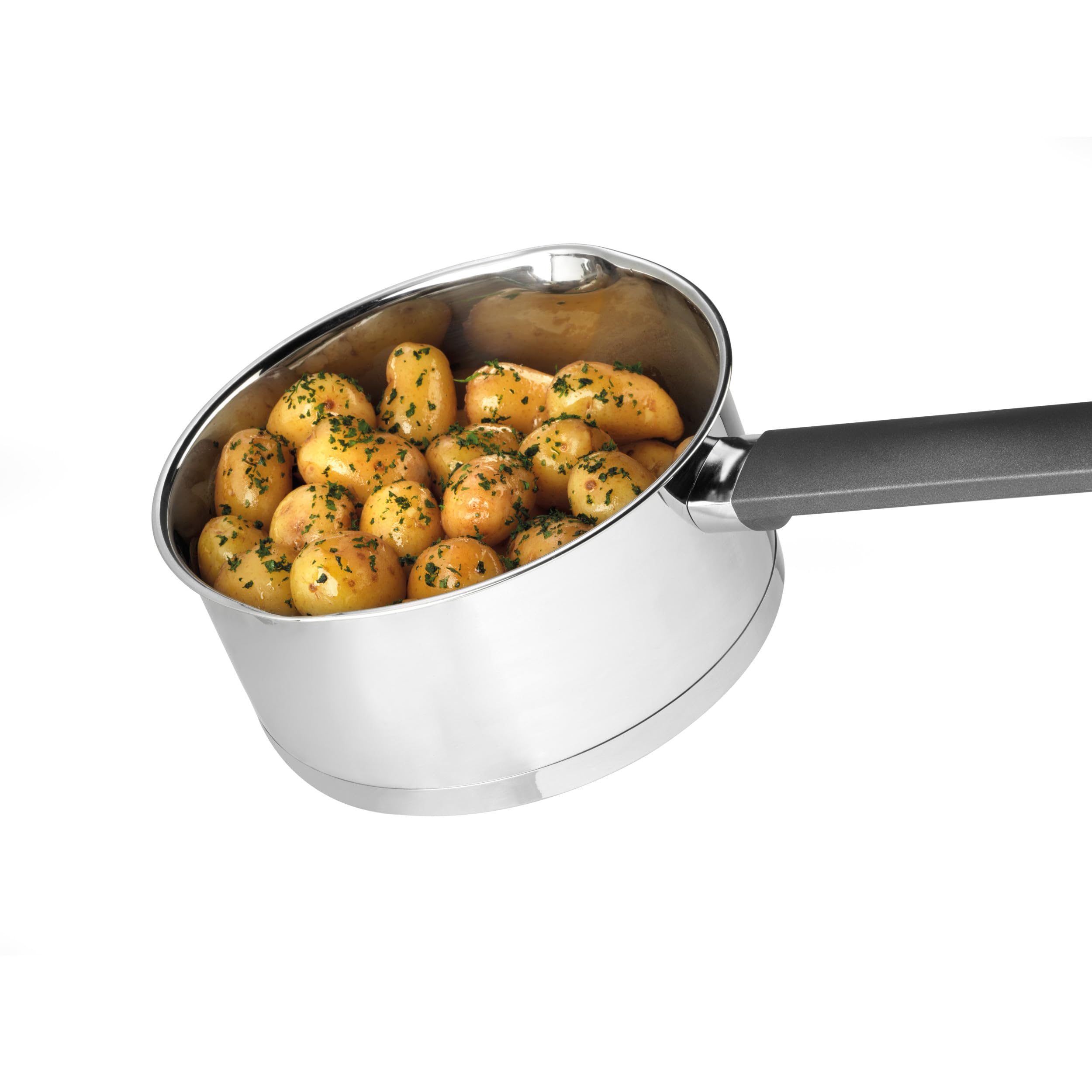 Russell Hobbs RH01164EU Excellence Cazo Con Tapa - 20 cm, Hecho De Acero Inoxidable Y Acabado Con Pulido Espejo, Apto Para Placas De Inducción Y Lavavajillas, Tapa De Vidrio, Libre De PFOA