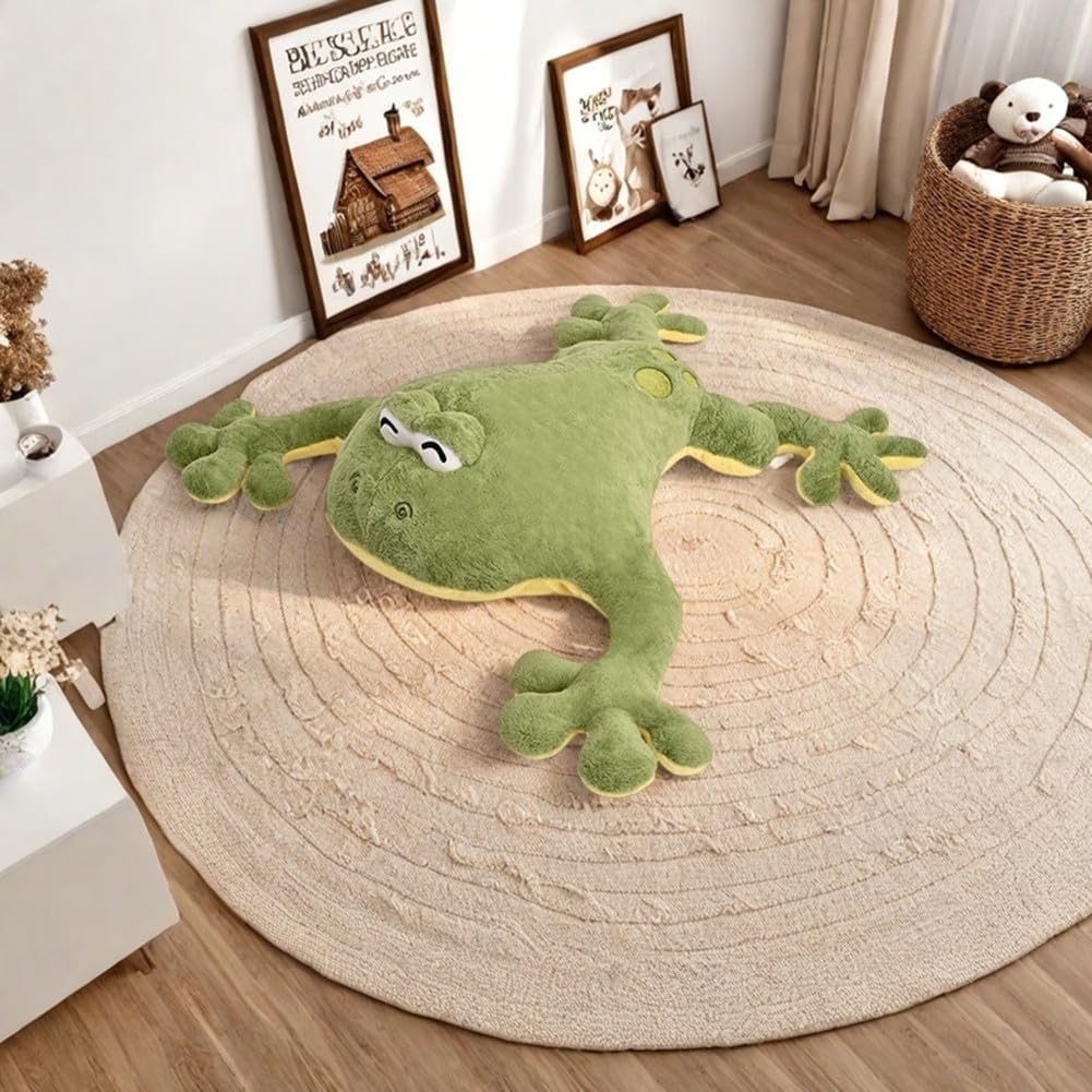 Large Frog Stuffed Animal Green Frog Plush Toy Frog Plushies Hugging Pillow Gift for Boys Girls (47.2in)