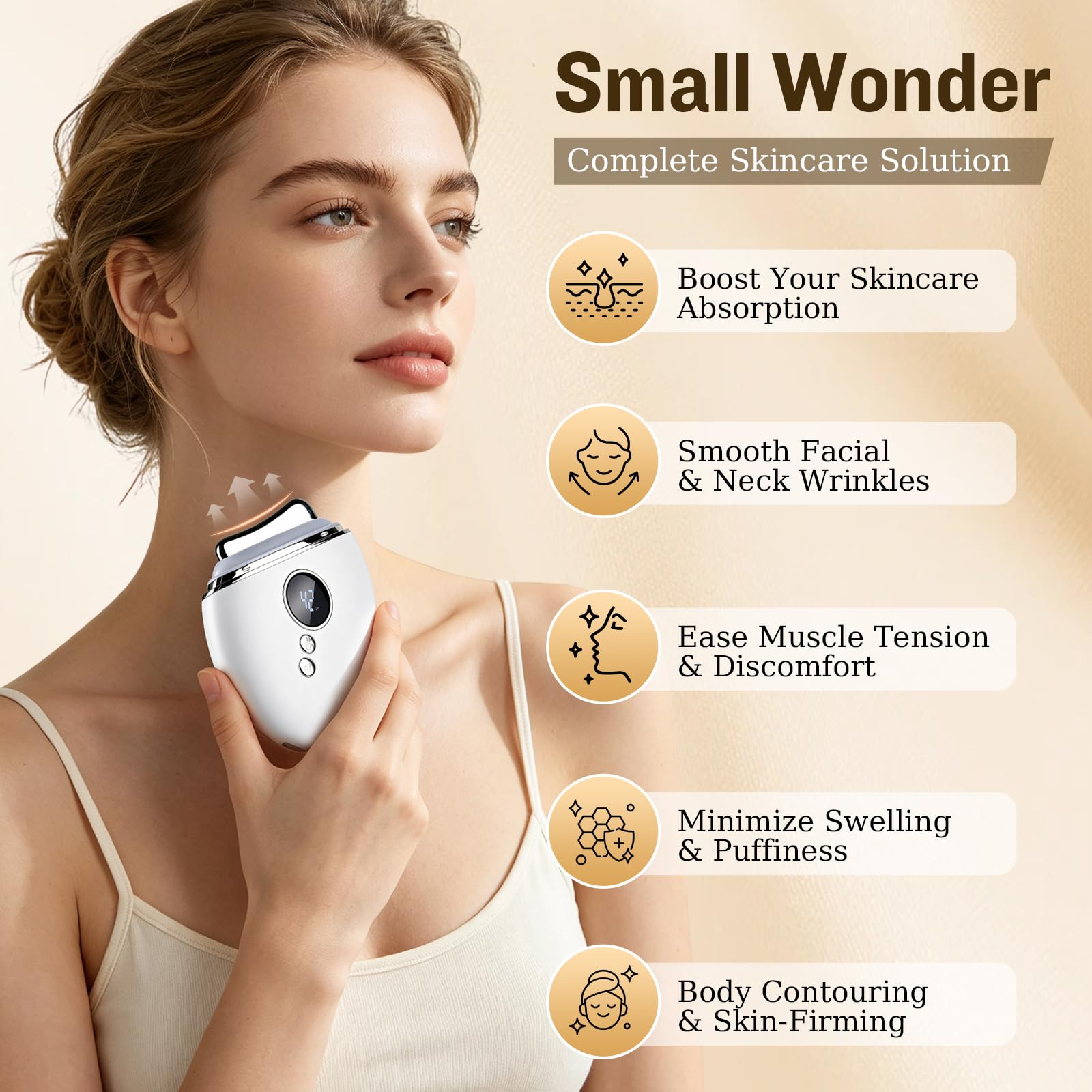 Masseur facial électrique Gua Sha, appareil de beauté avec chaleur et vibrations pour sculpter et soulever le visage, cadeau portable pour la maison et les voyages