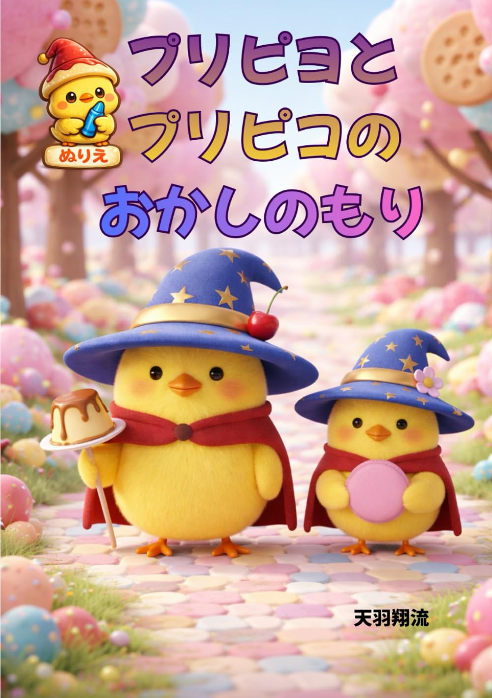 ぬりえプリピヨとプリピコのおかしのもり
