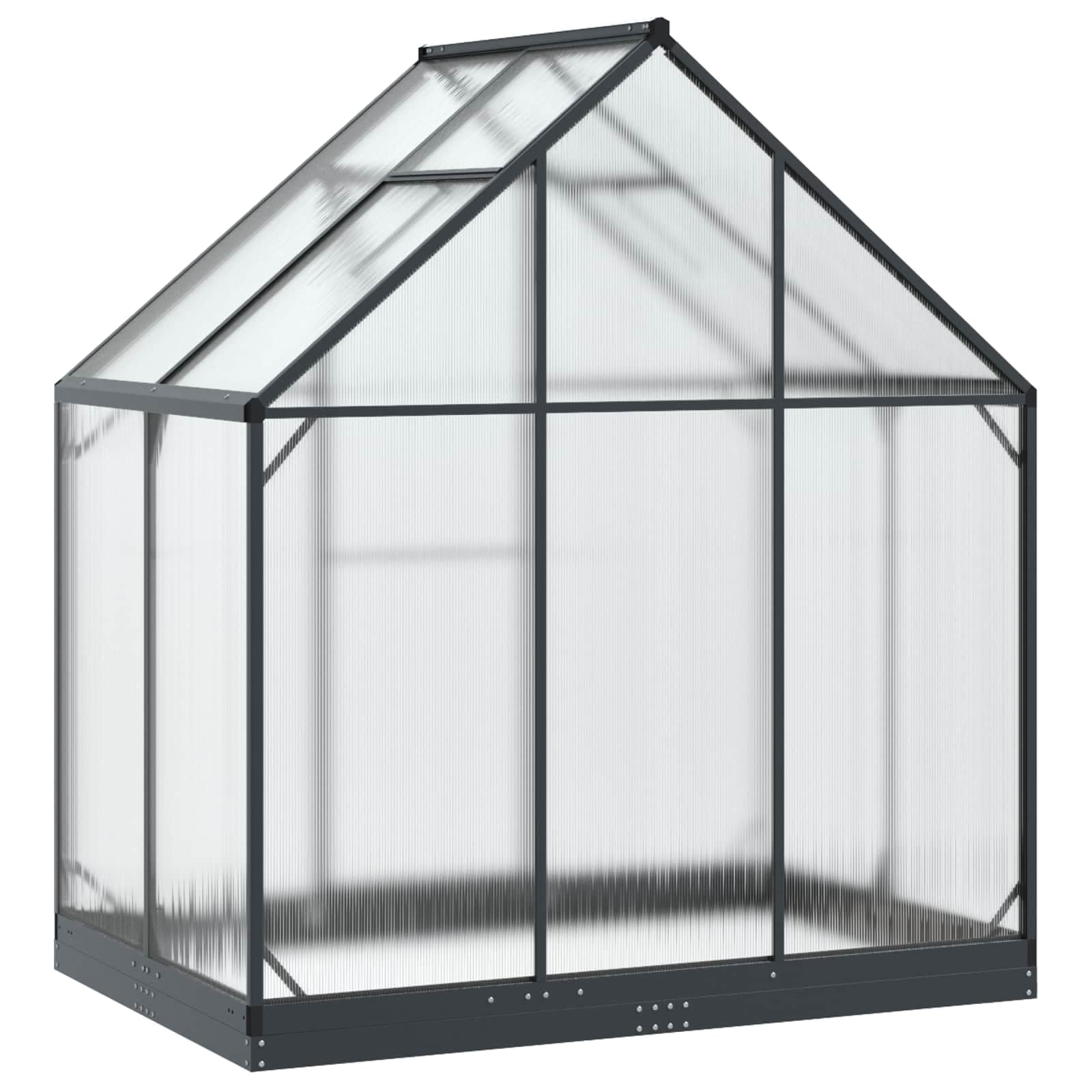 Ogród szklarnia woskowa antracyt 183,5 x 123 x 207 cm | Aluminium i stal ocynkowana, odporna na warunki atmosferyczne, regulowana wysokość, bez użycia narzędzi, design