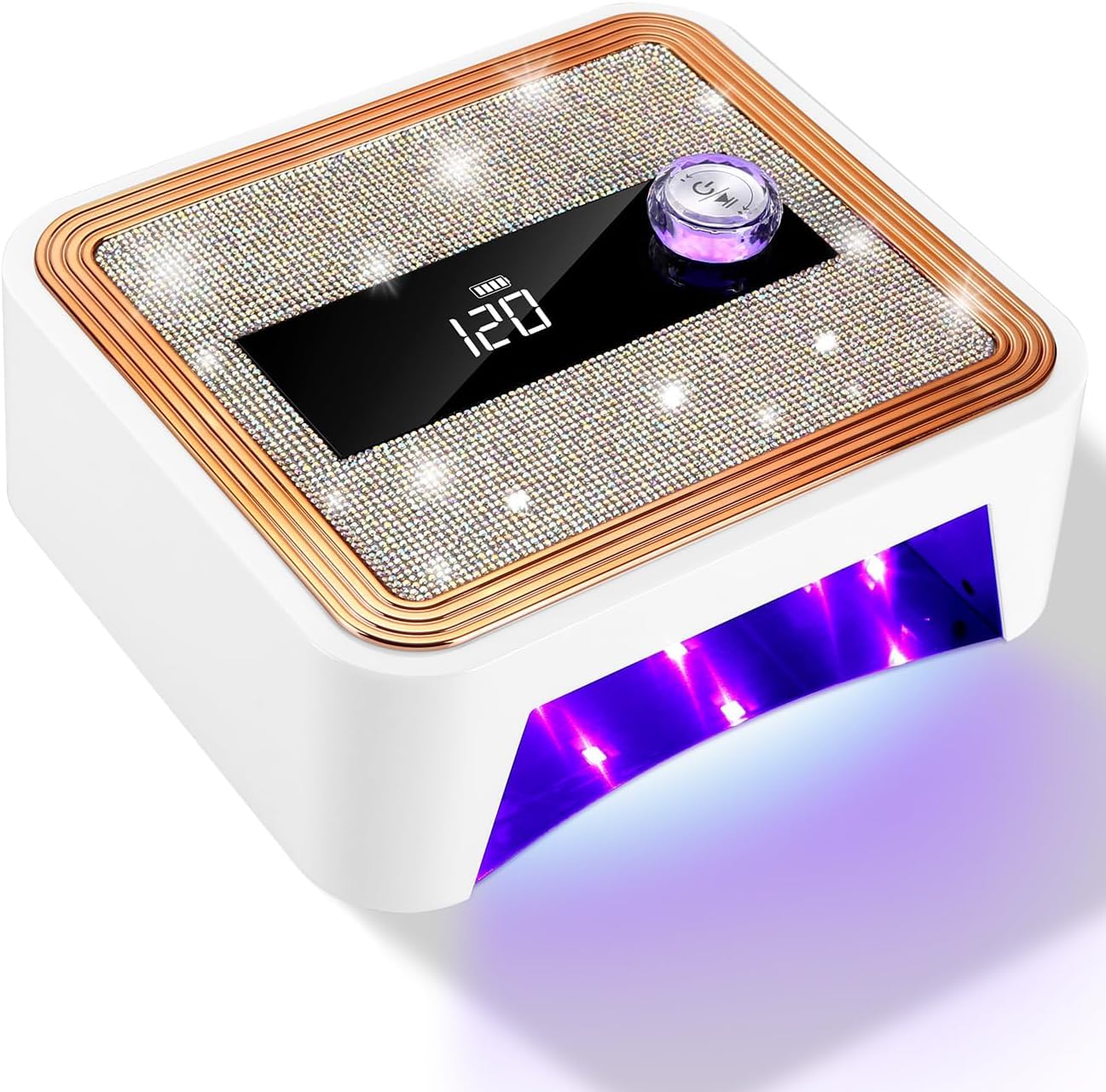 jutyum Lampe UV Ongles Gel, lampe LED Ongle sans fil avec 2000mAh, Machine UV LED pour Ongles, Séchoir à Ongles avec Capteur et Minuterie 120S, Lampe UV Vernis Semi Permanent pour Salon Maison