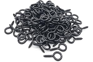 1 Inch Black Screw Eyes with Self Tapping Hooks