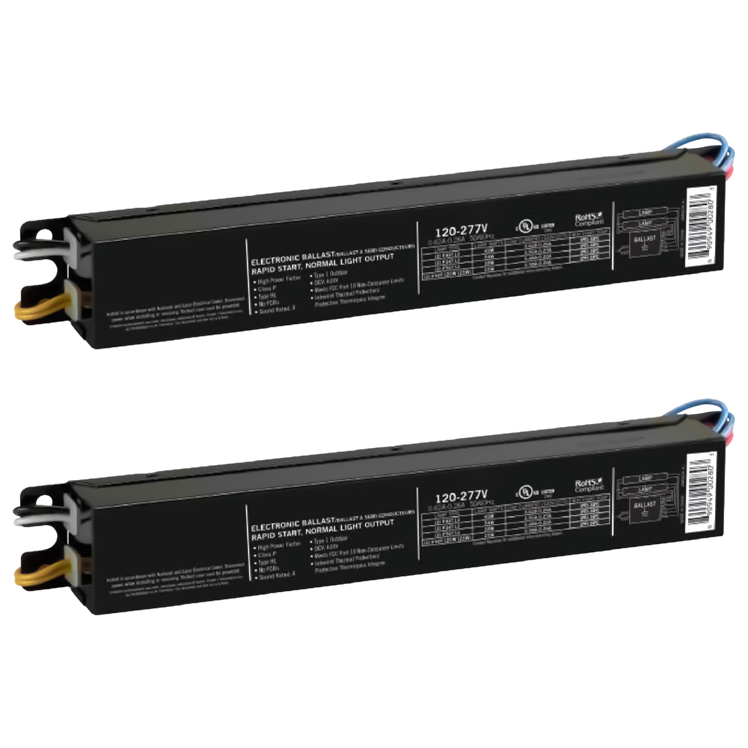 Replacement for Keystone KTEB-240-UV-TP-PIC 2 Lamp T12 Electronic Fluorescent Ballast | 120-277V Input with Instant Start Operation | 0.85 Ballast Factor, UL-Approved