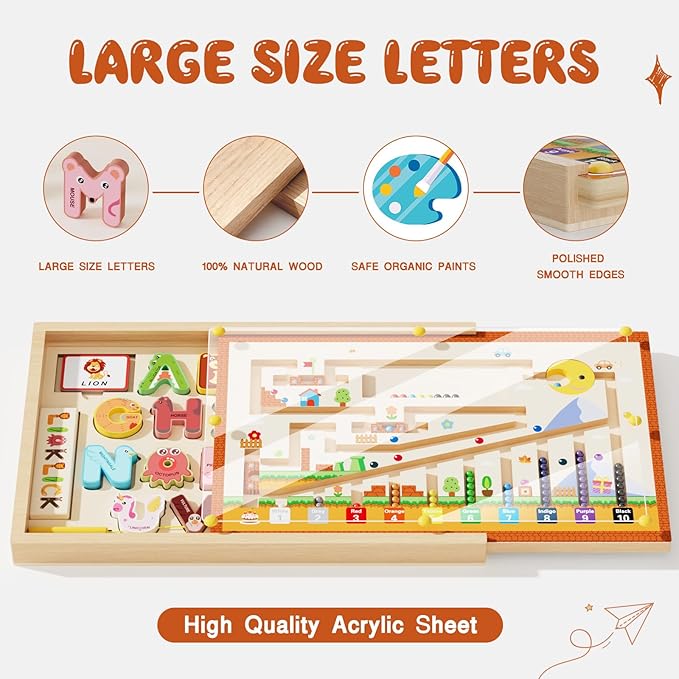 Laberinto Magnético Animales 4 en 1 con Pizarra Juguete Educ miniatura 8