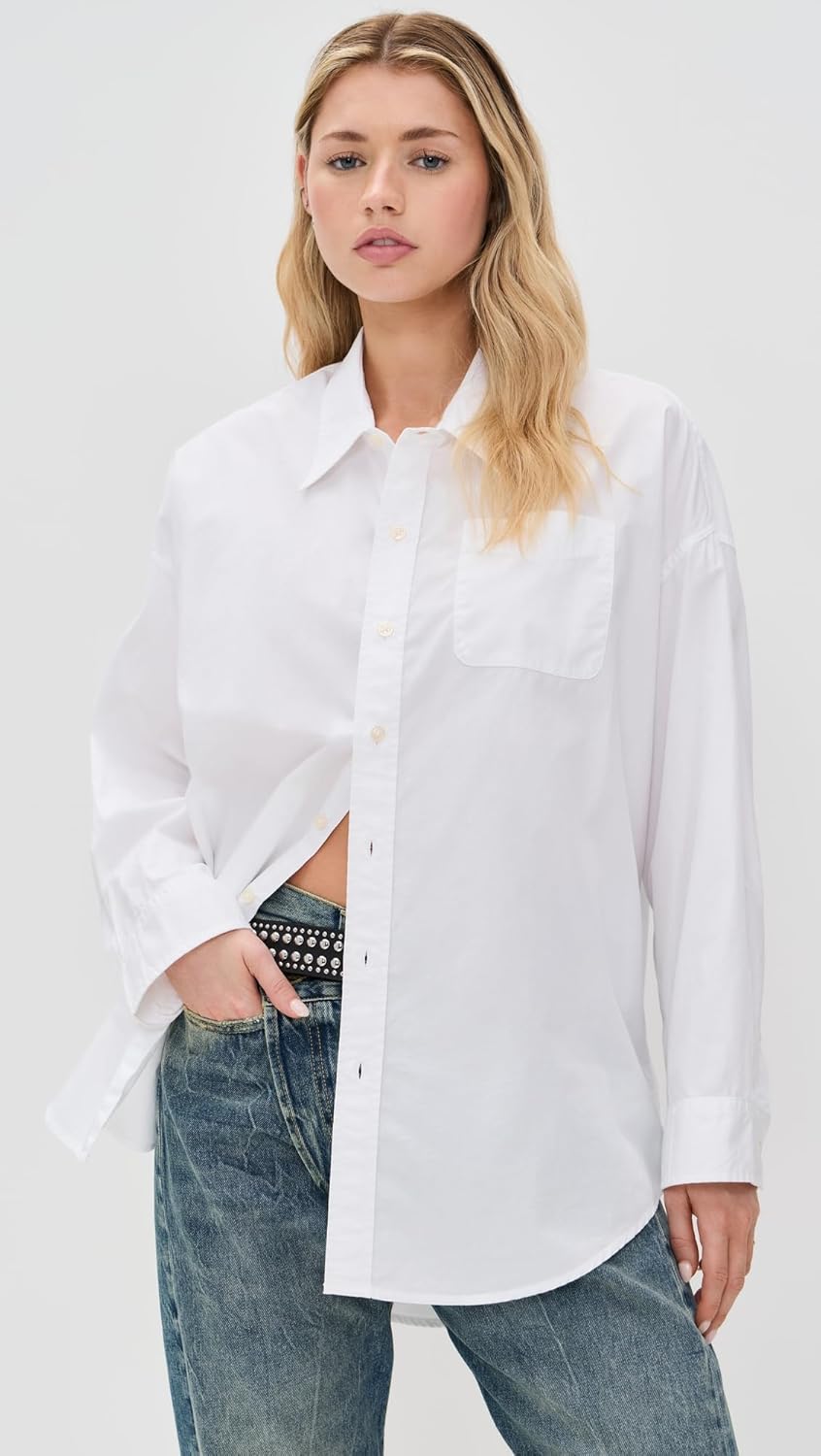 R13 Women's Drop Neck Oxford Shirt - Image 2