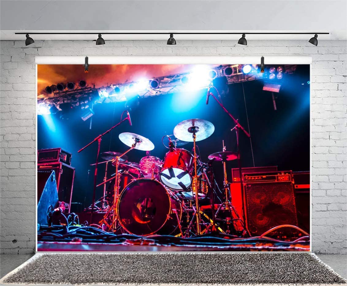 Renaiss 7x5ft Concert Photography Background Stage Band Rock Music Perform Backdrop Bar Drum Party Decoration Adult Portrait Photo Booth Video Shooting Studio Props Vinyl Wallpaper - View #7