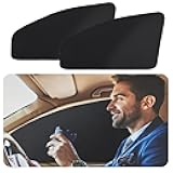 ZATOOTO Car Window Shades - 2 Pcs Black Silk Side Front Protection Covers - Magnetic Privacy Sun Shades Curtain Keeps Cooler for Baby Kids Sleeping