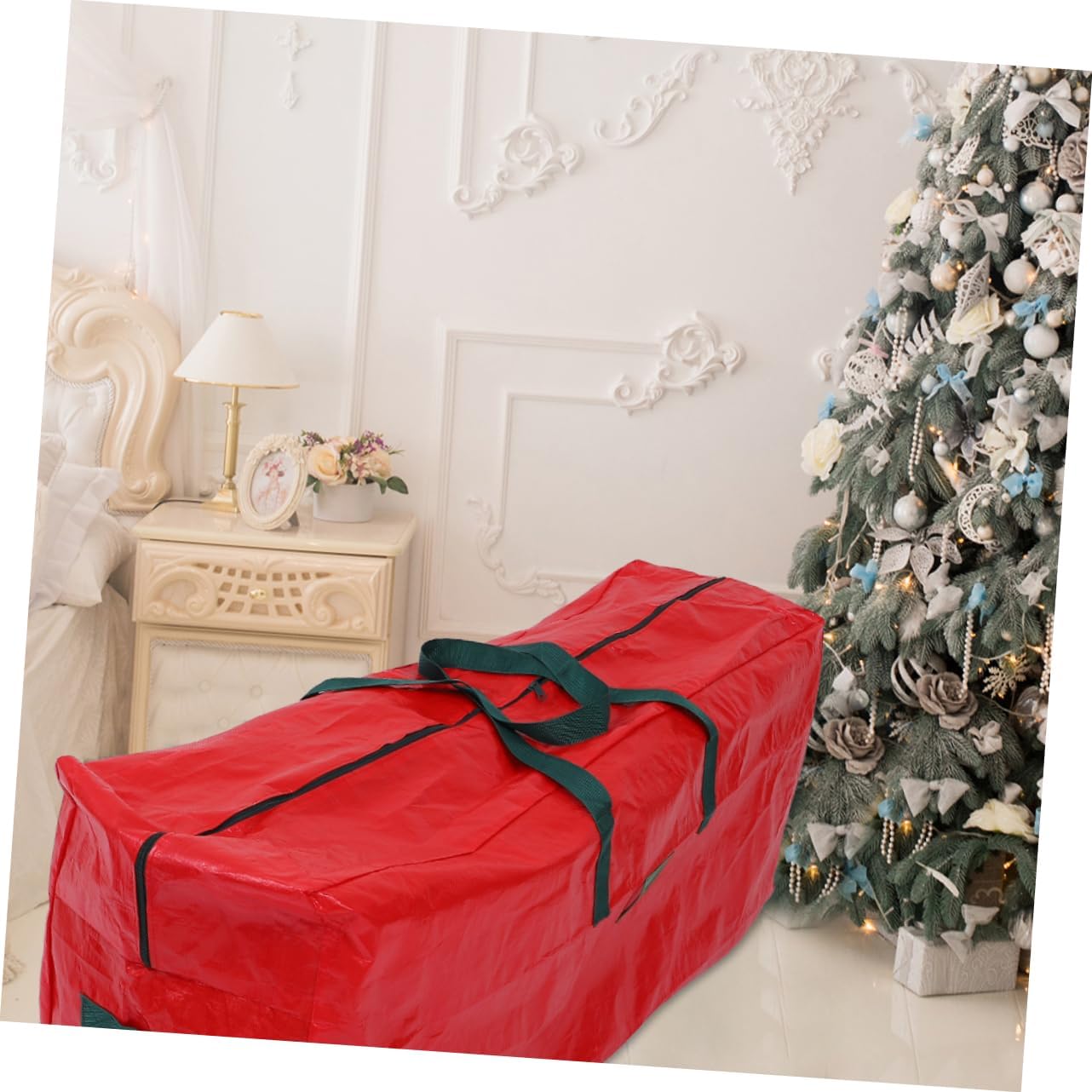 Large Capacity Xmas Tree Storage Bag Zippered Pouch with Handles for Easy Organizing Protects Decorations Fits Trees Versatile Use for Christmas Household Items