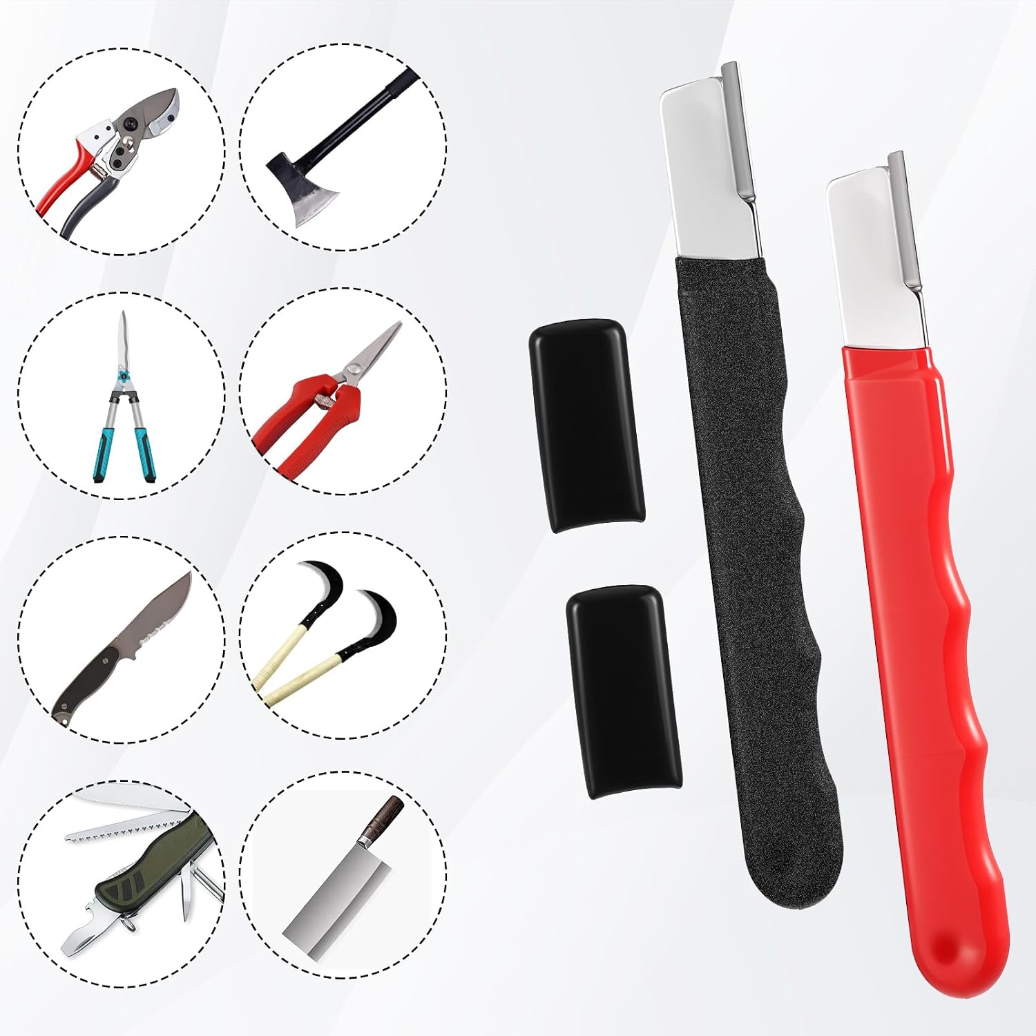 4 Pcs Garden Tool Sharpener, Mini Scissor Sharpener, Portable Knife Sharpener for Garden Tool Trimming Knives Cutter Scissor Blade Axe Clipper Pruners Kitchen Garage Outdoor