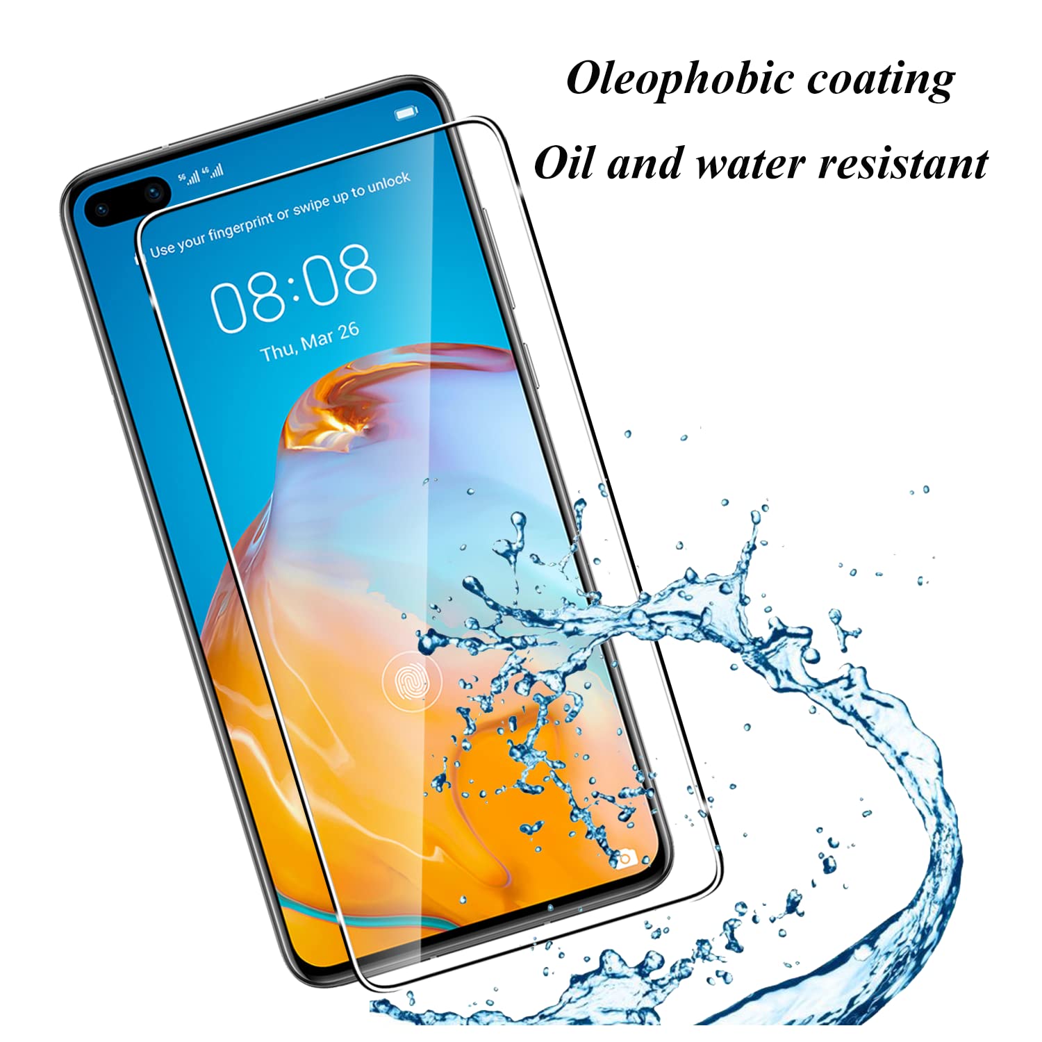 Protettore Vetro Temperato 9H Per Huawei P40 - Premium Antiurto, Anti Graffio, Copertura Piatta